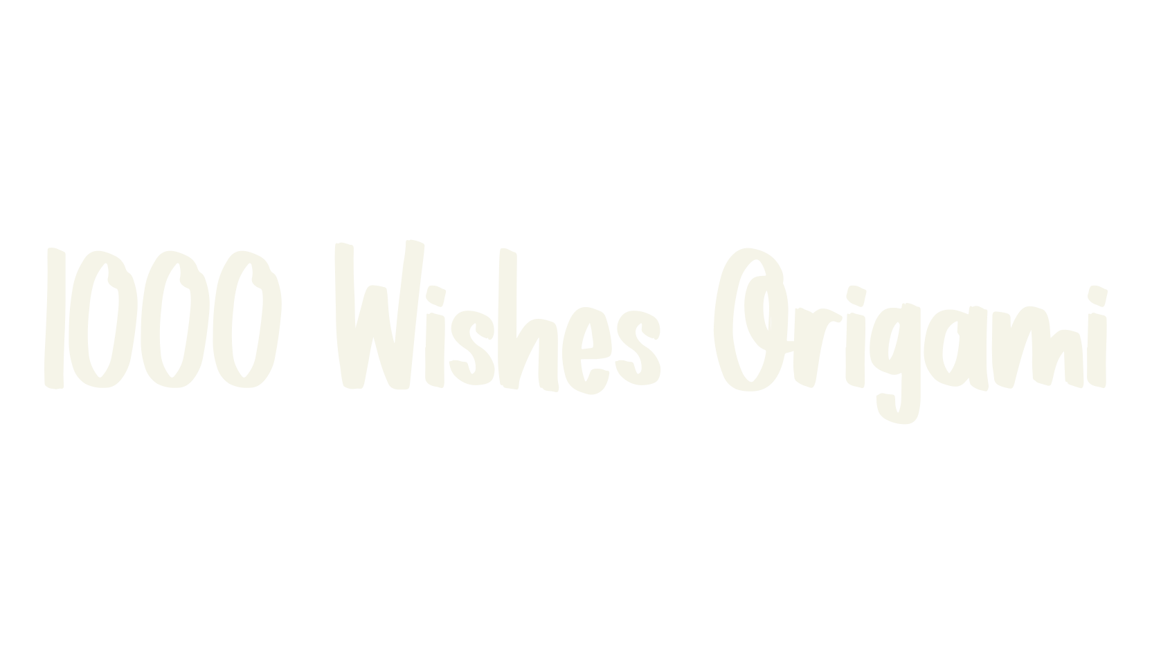 1000 Wishes Origami, cursive font preview
