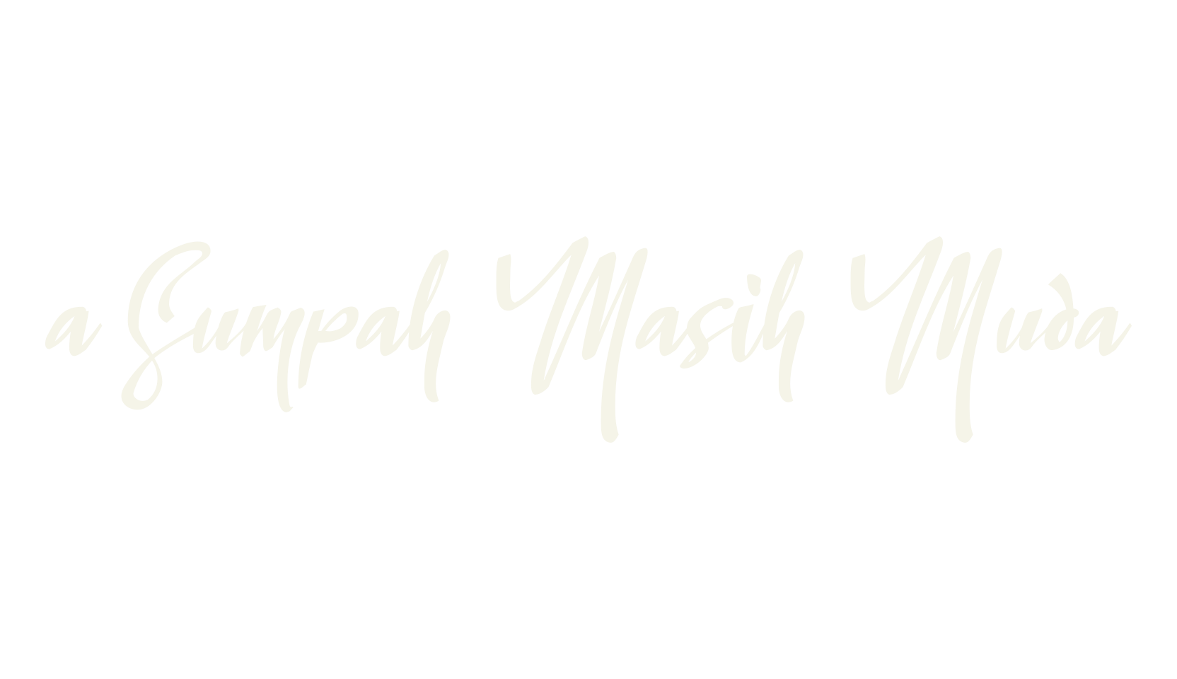 a Sumpah Masih Muda, cursive font preview