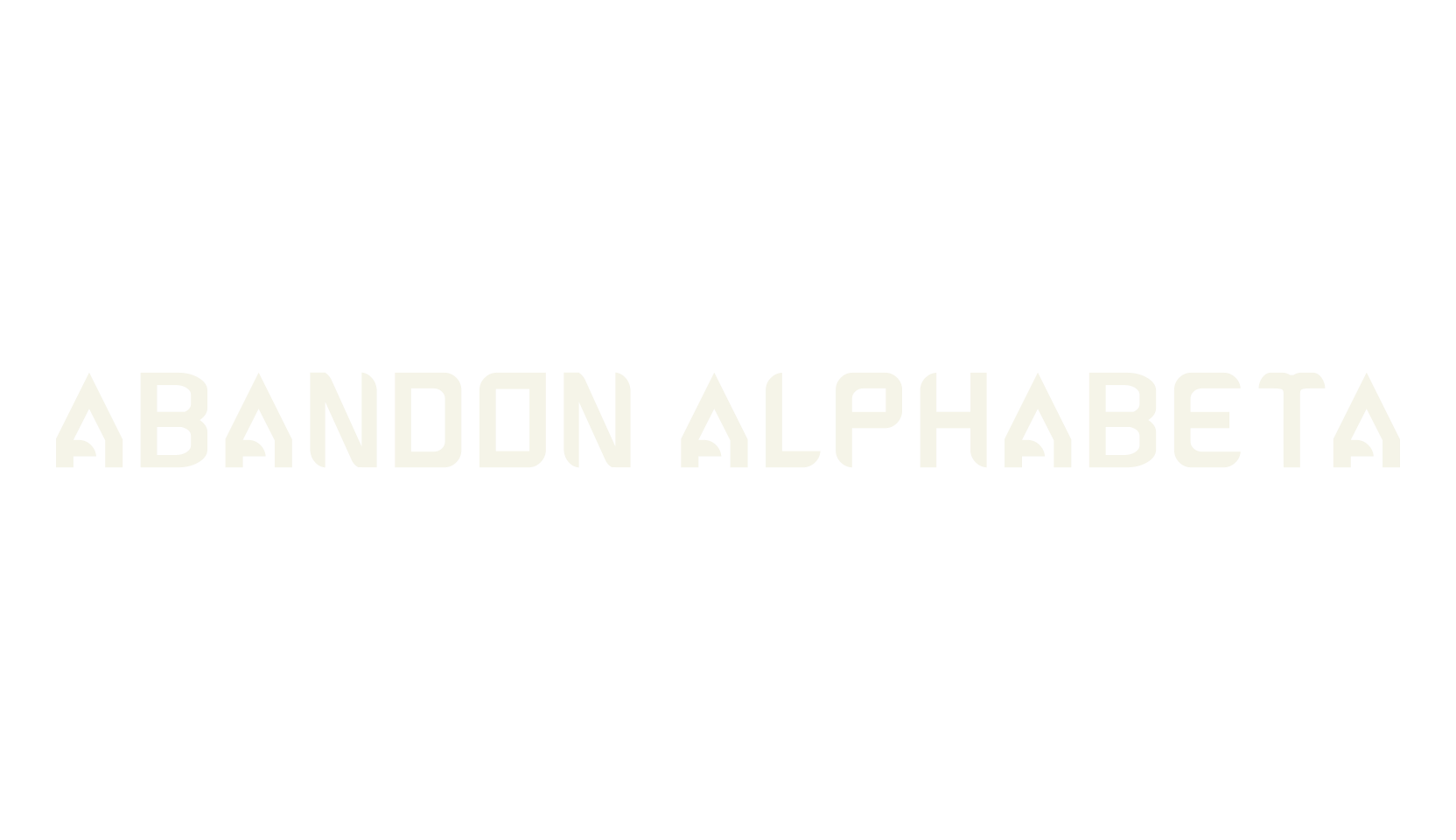 ABANDON ALPHABETA, alpha font preview