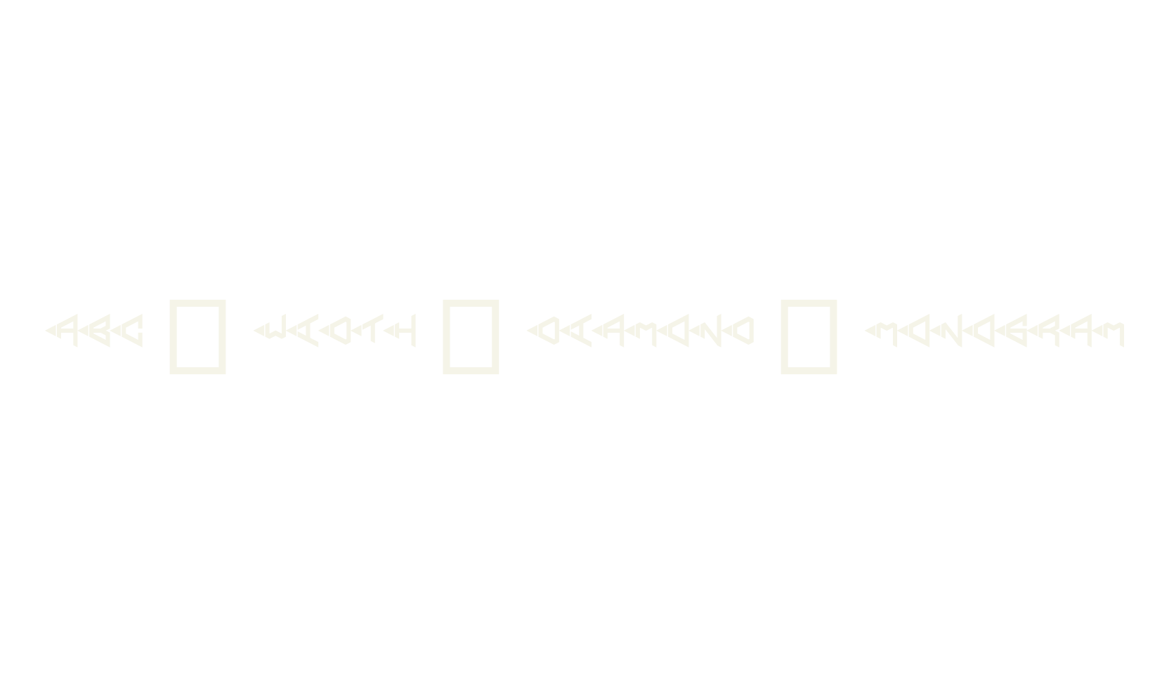 ABC - Width - Diamond - Monogram, monogram font preview