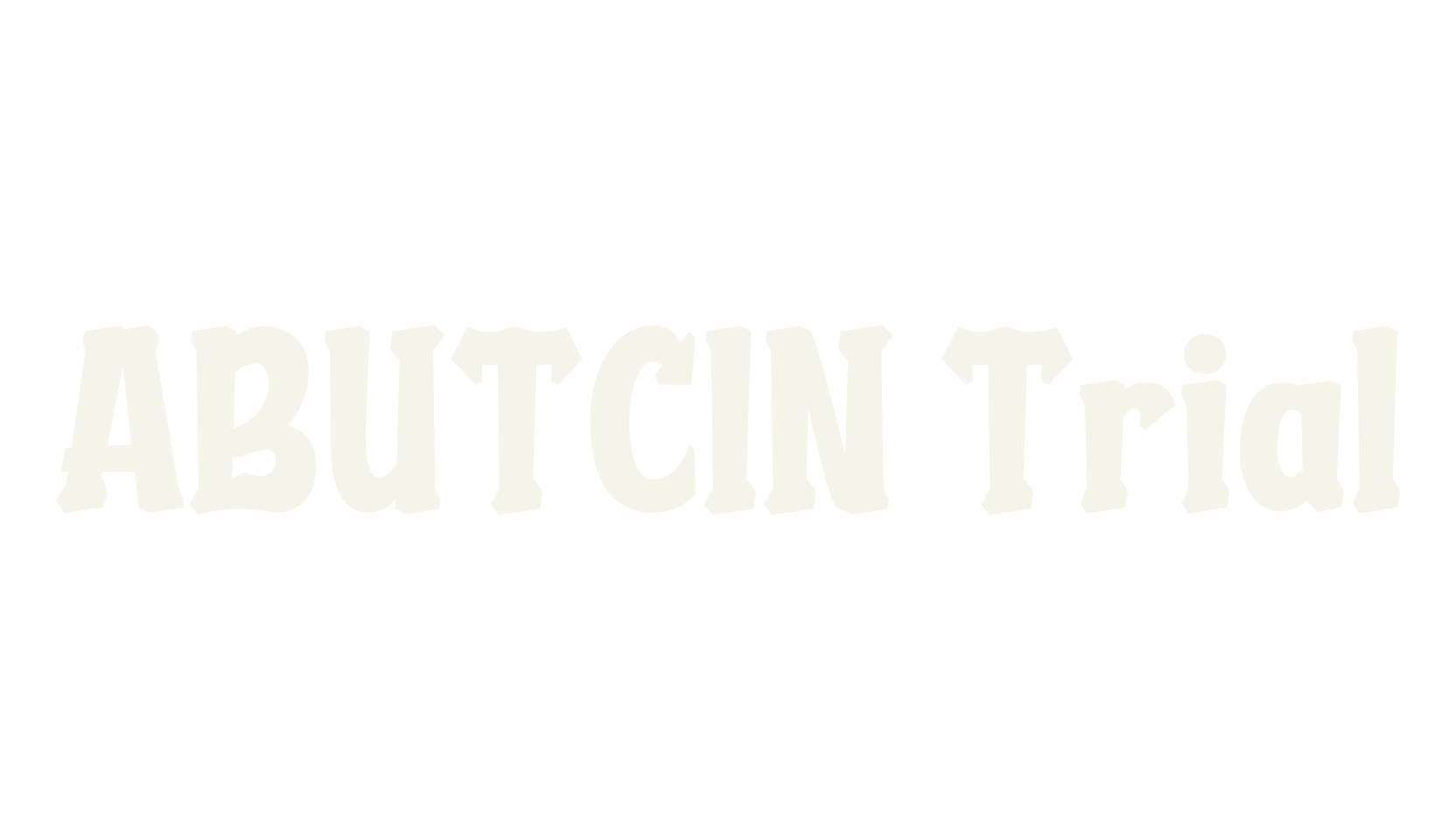 ABUTCIN Trial, typography font preview