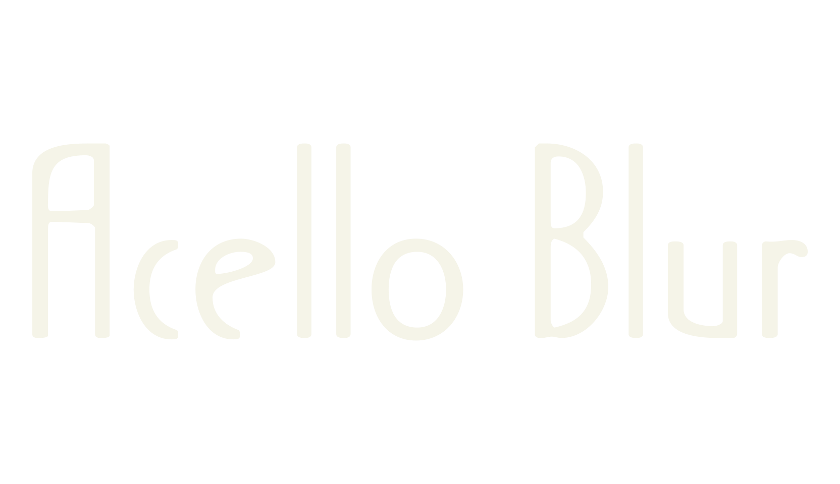 Acello Blur, modern font preview