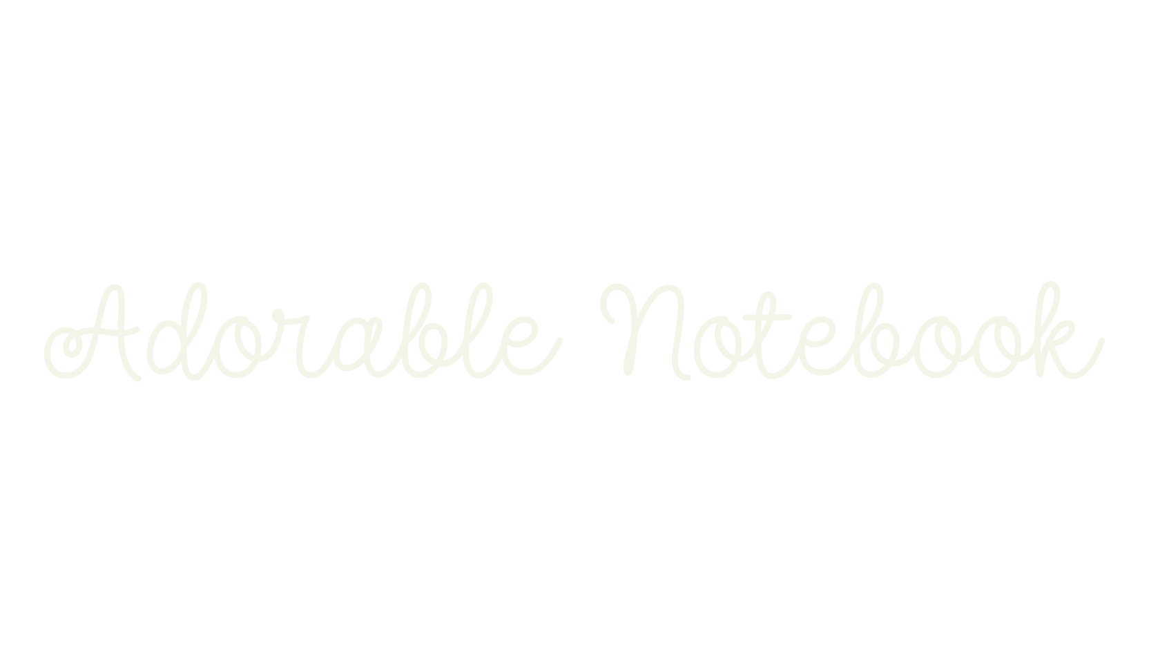 Adorable Notebook, cursive font preview