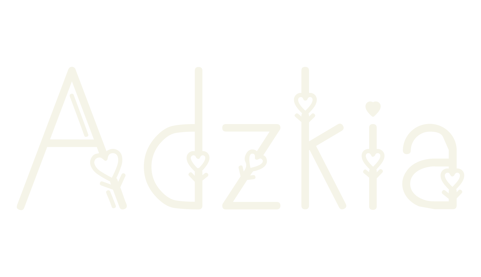 Adzkia, heart font preview