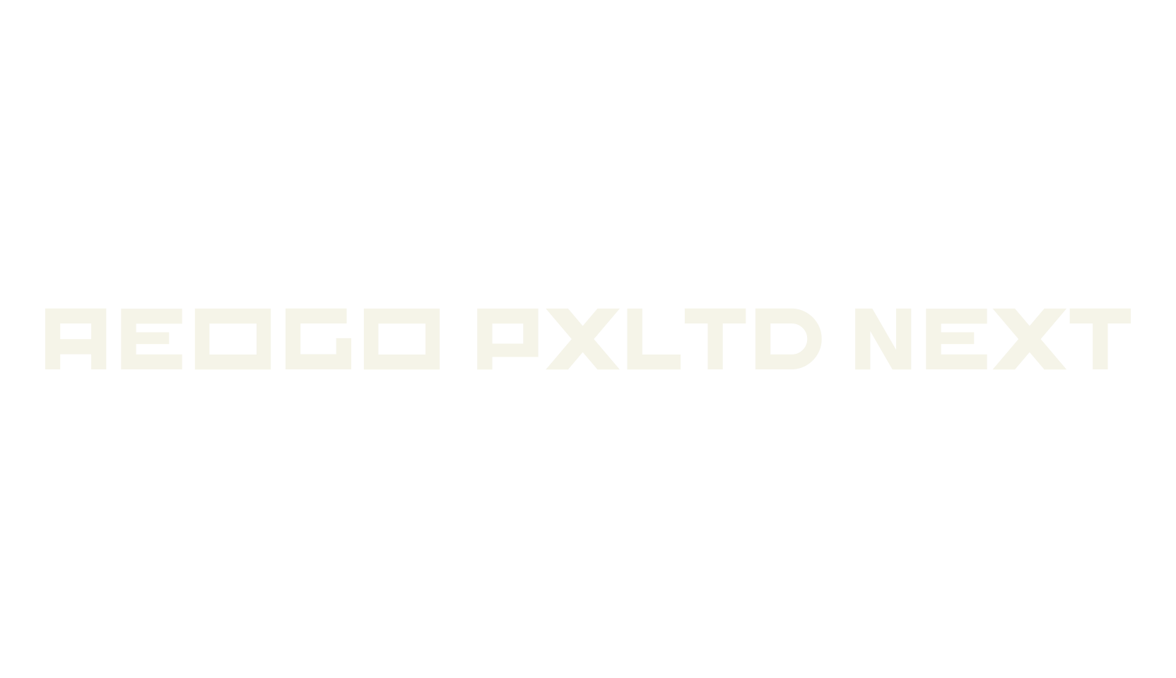 Aeogo Pxltd Next, pixelated font preview