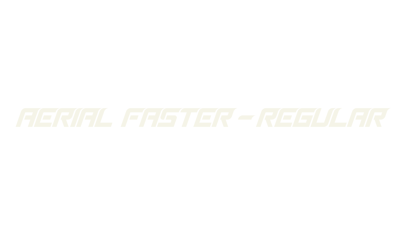 Aerial Faster - Regular, racing font preview