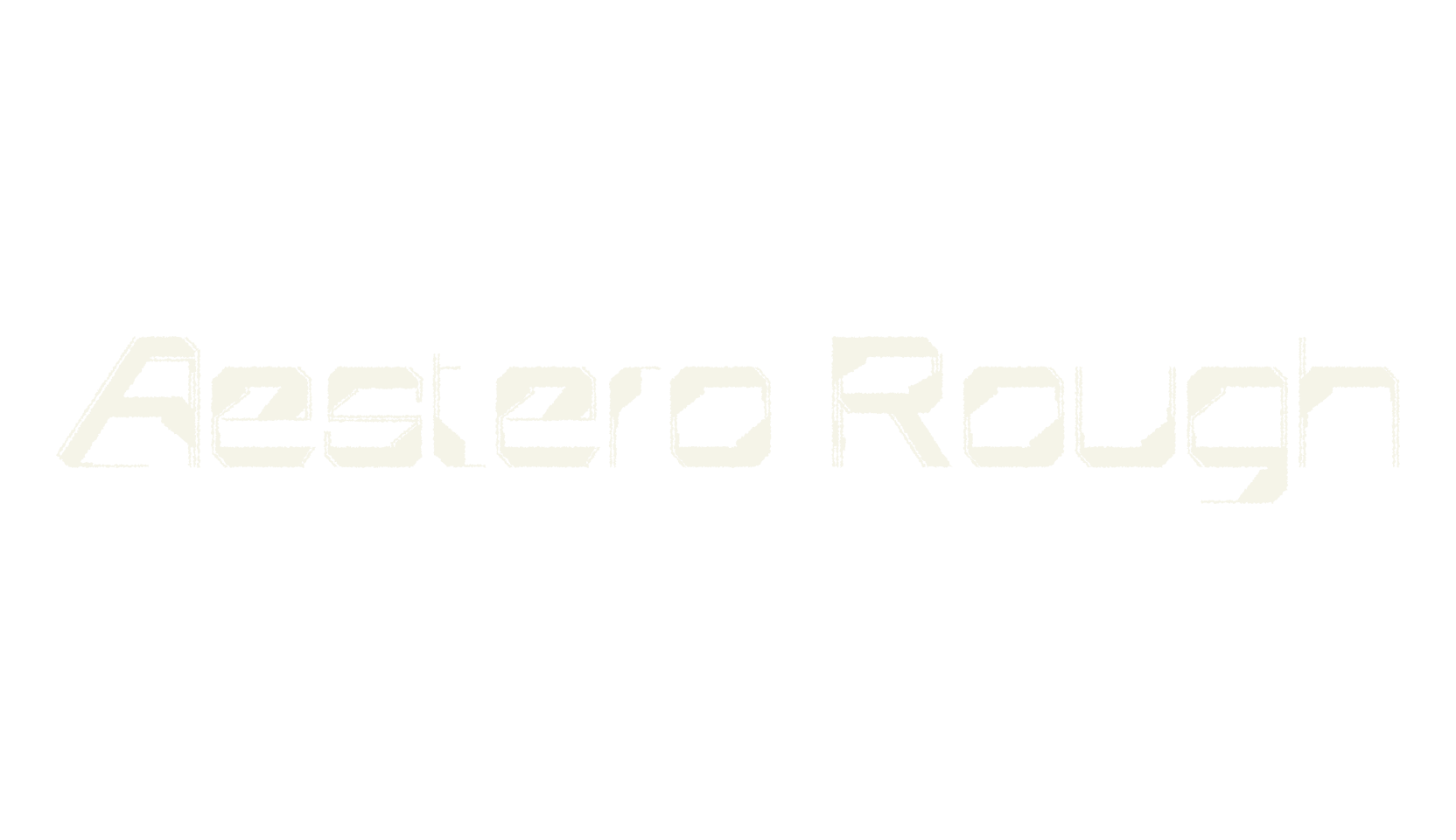 Aestero Rough, tech font preview