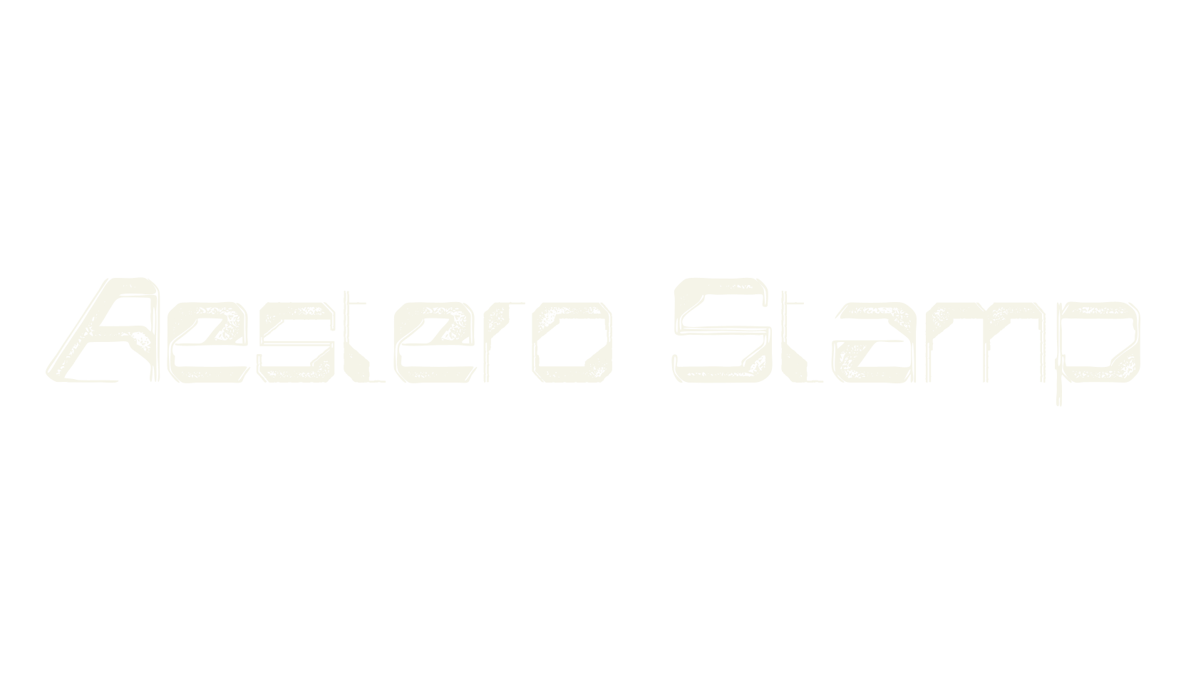 Aestero Stamp, sci-fi font preview