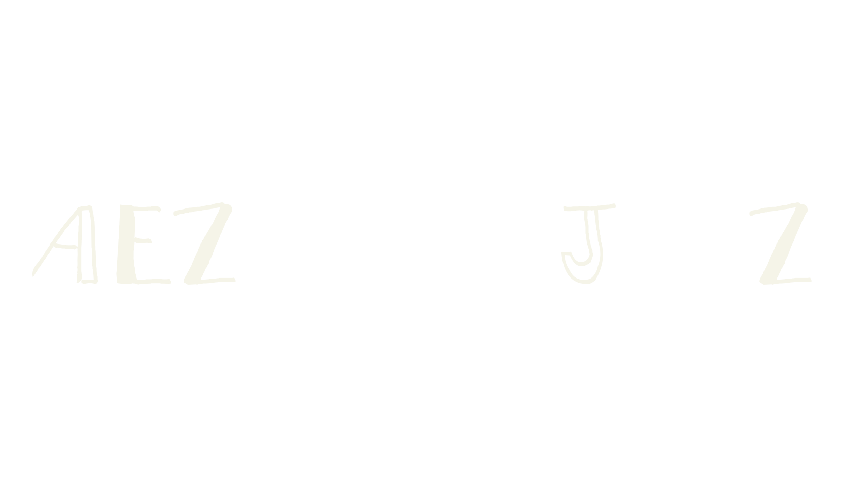 AEZ blot by Jon Zittel, children font preview