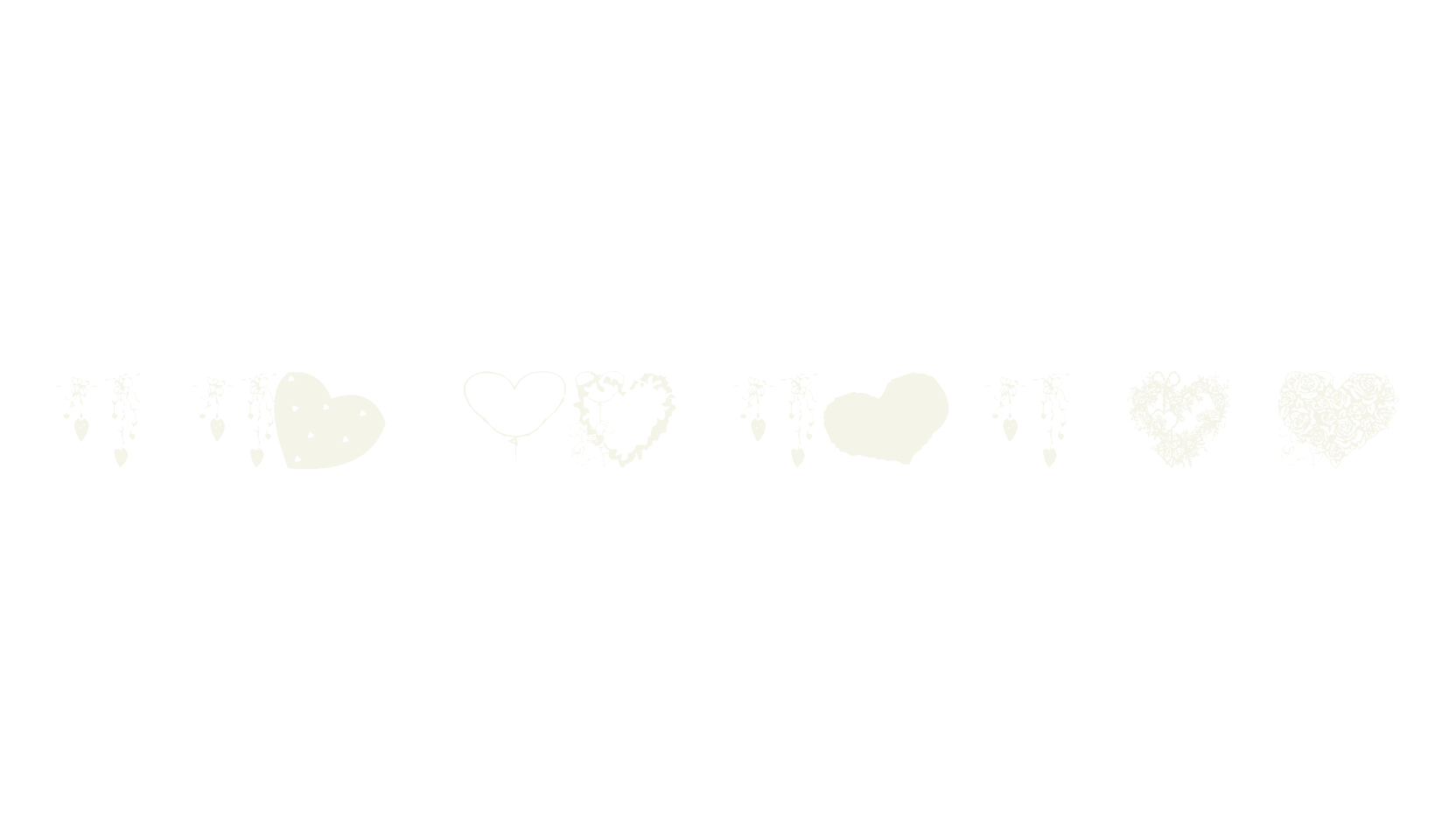 AEZ executive hearts, heart font preview