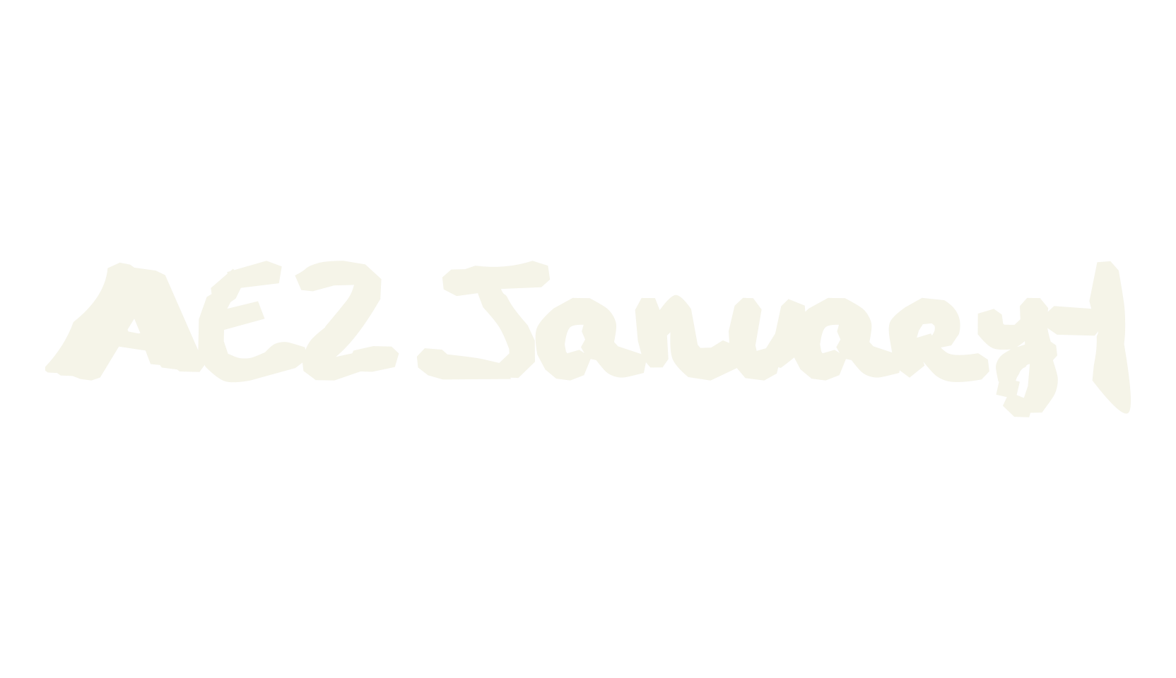 AEZ January-1, handwriting font preview
