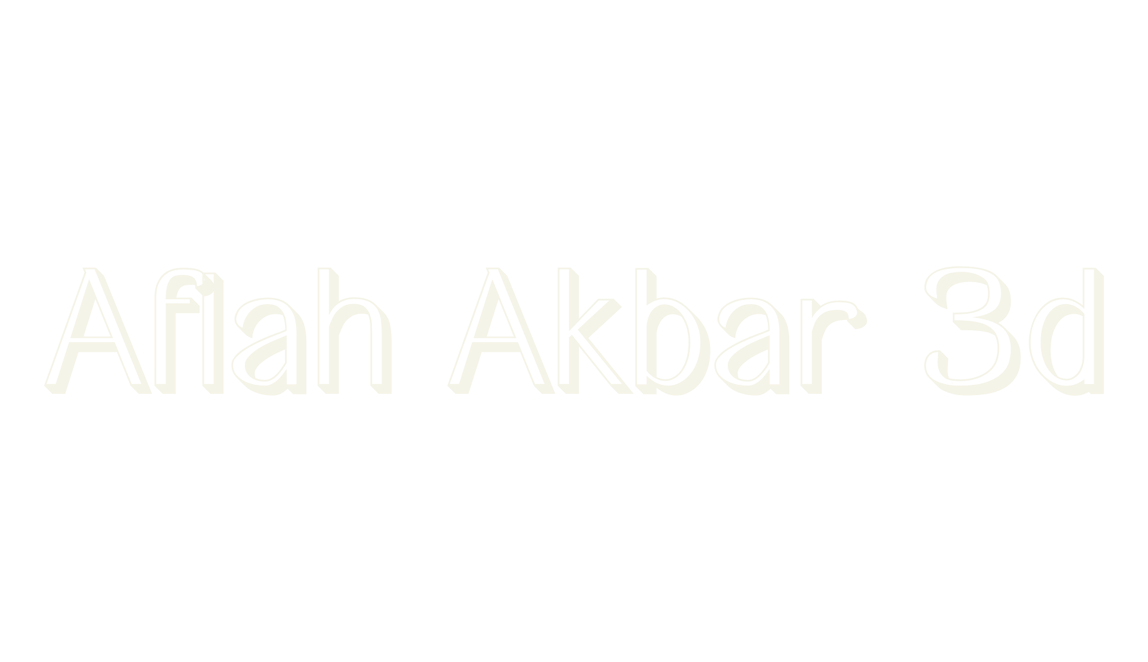 Aflah Akbar 3d, 3d font preview