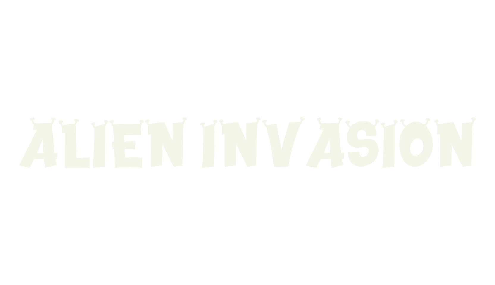ALIEN INVASION, cartoon font preview