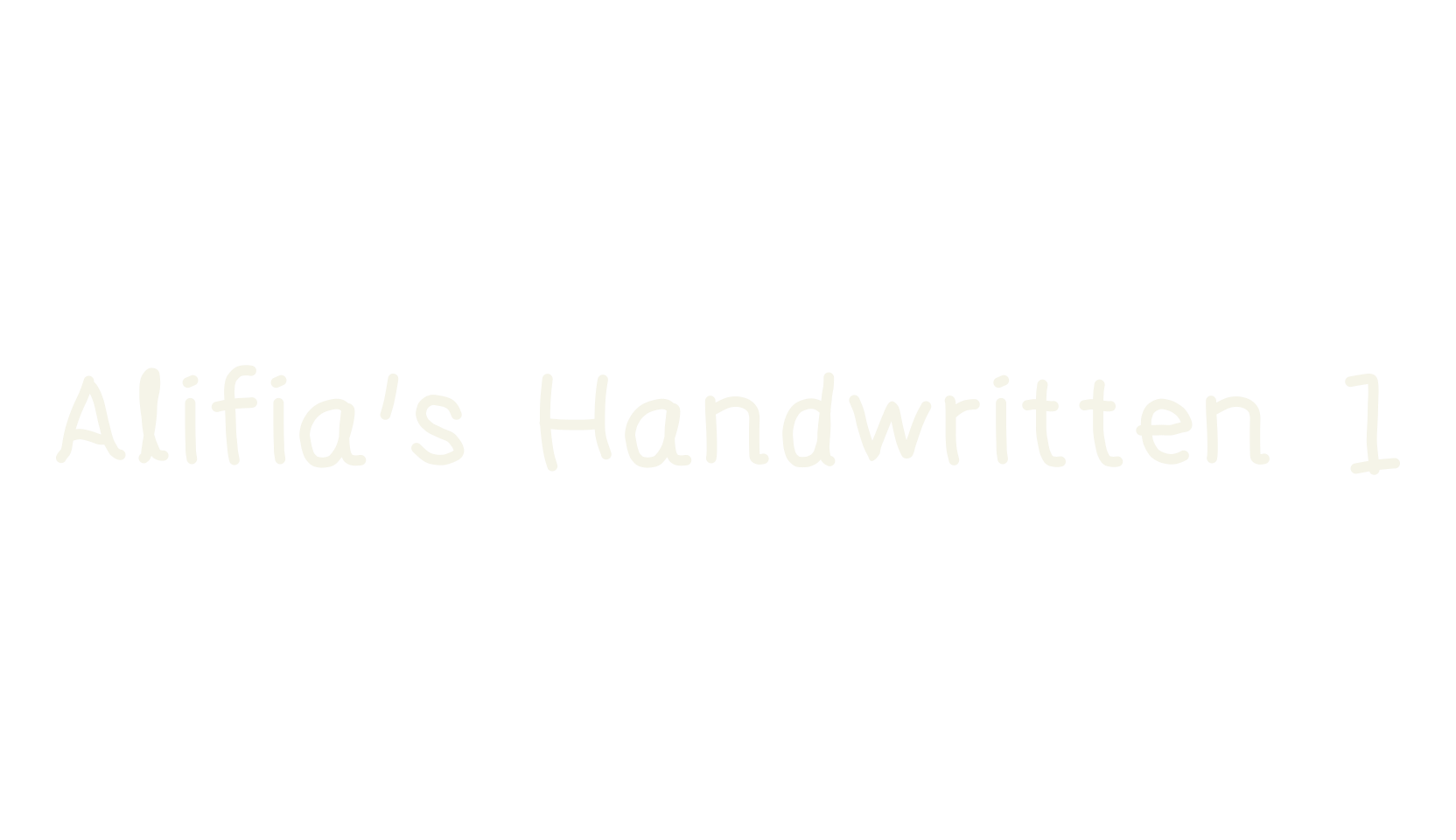 Alifia's Handwritten 1, simple font preview