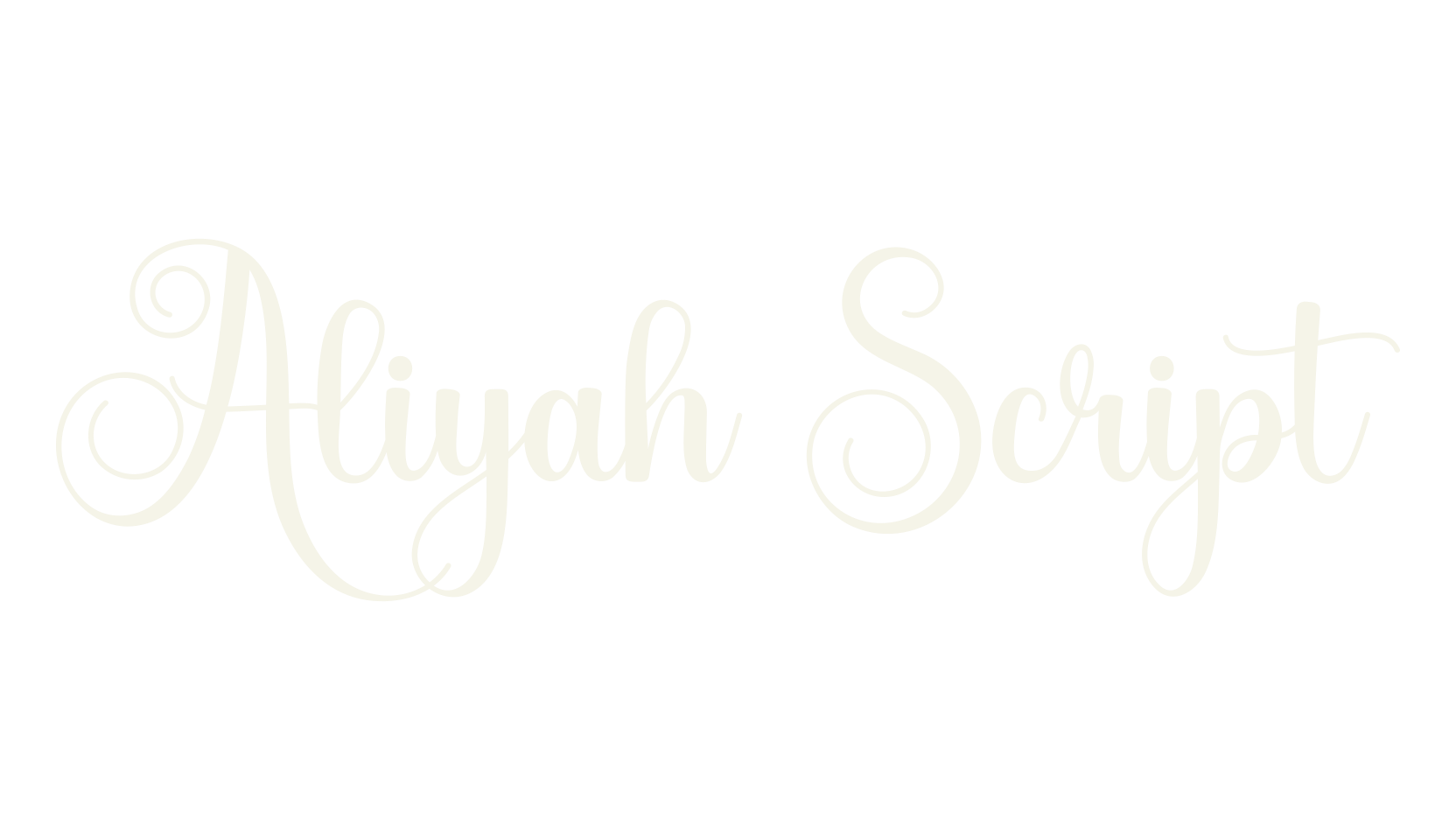 Aliyah Script, cursive font preview