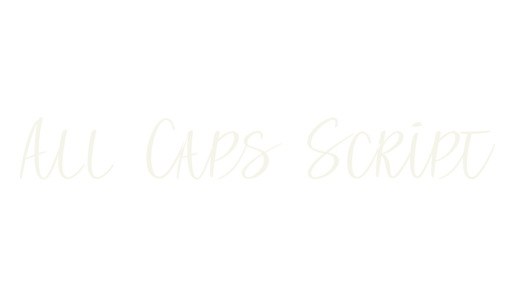 All Caps Script, cursive font preview