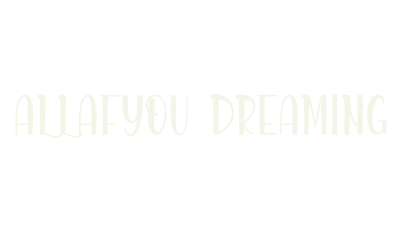 Allafyou Dreaming, typewriter font preview