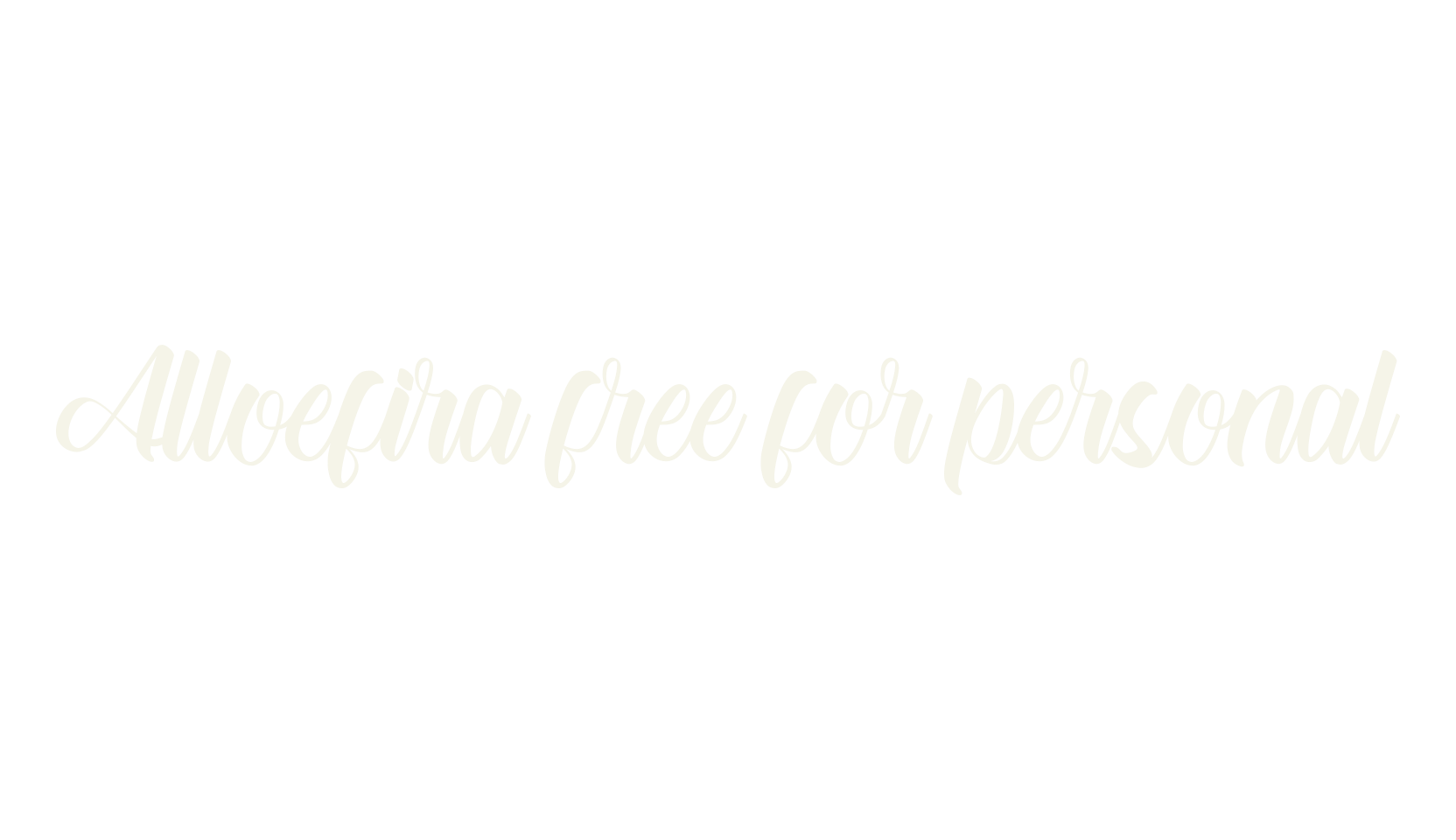 Alloefira free for personal, lettering font preview