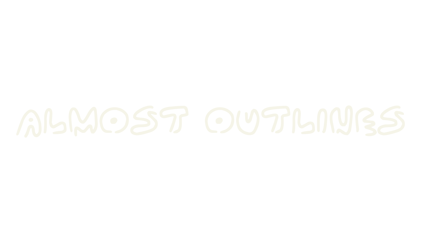 Almost Outlines, display market font preview