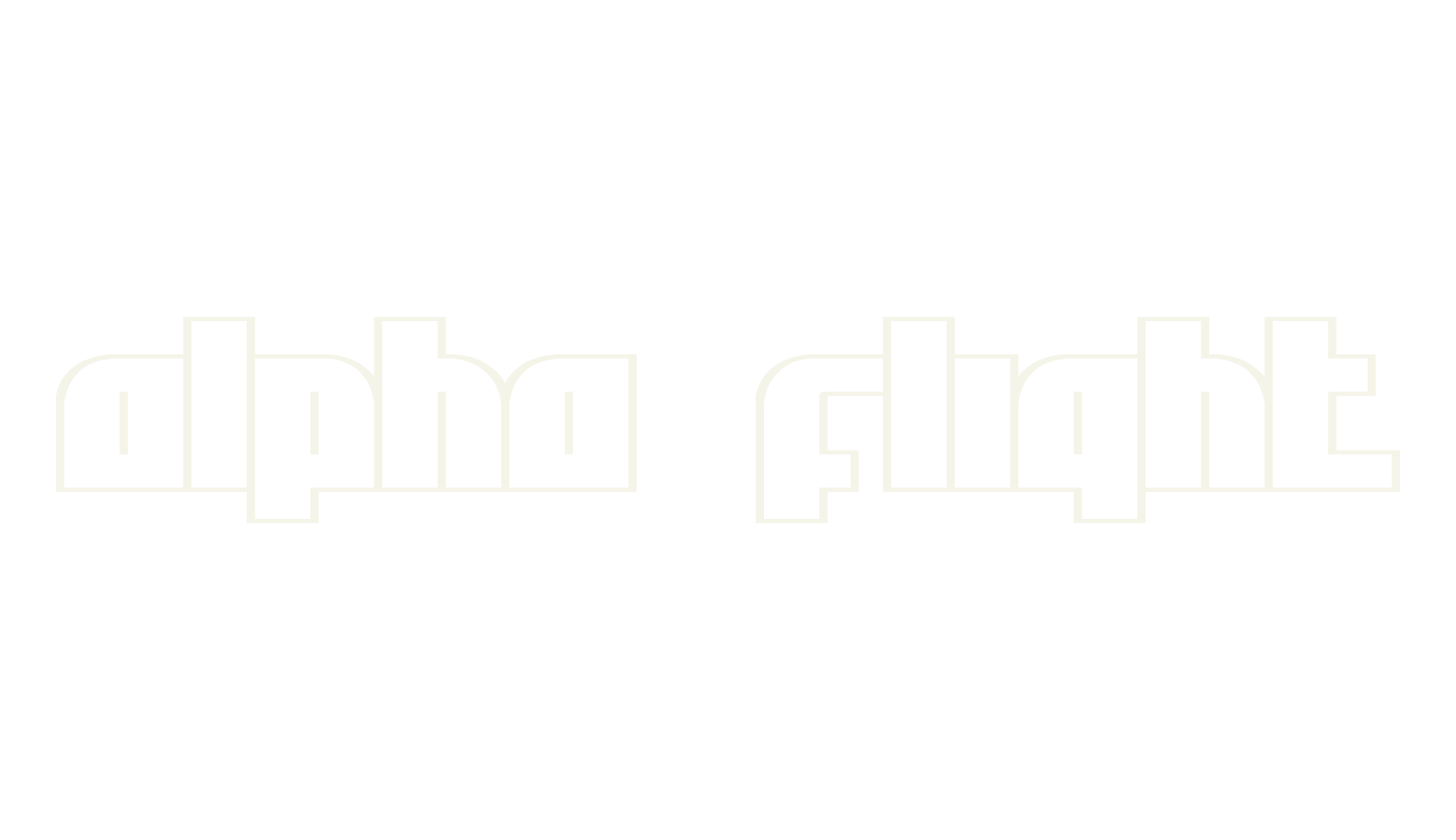 Alpha Flight, outline font preview