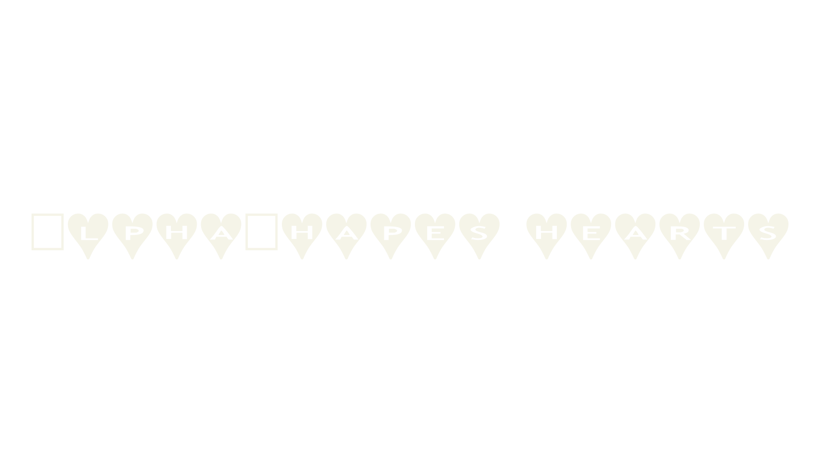 AlphaShapes hearts, heart font preview