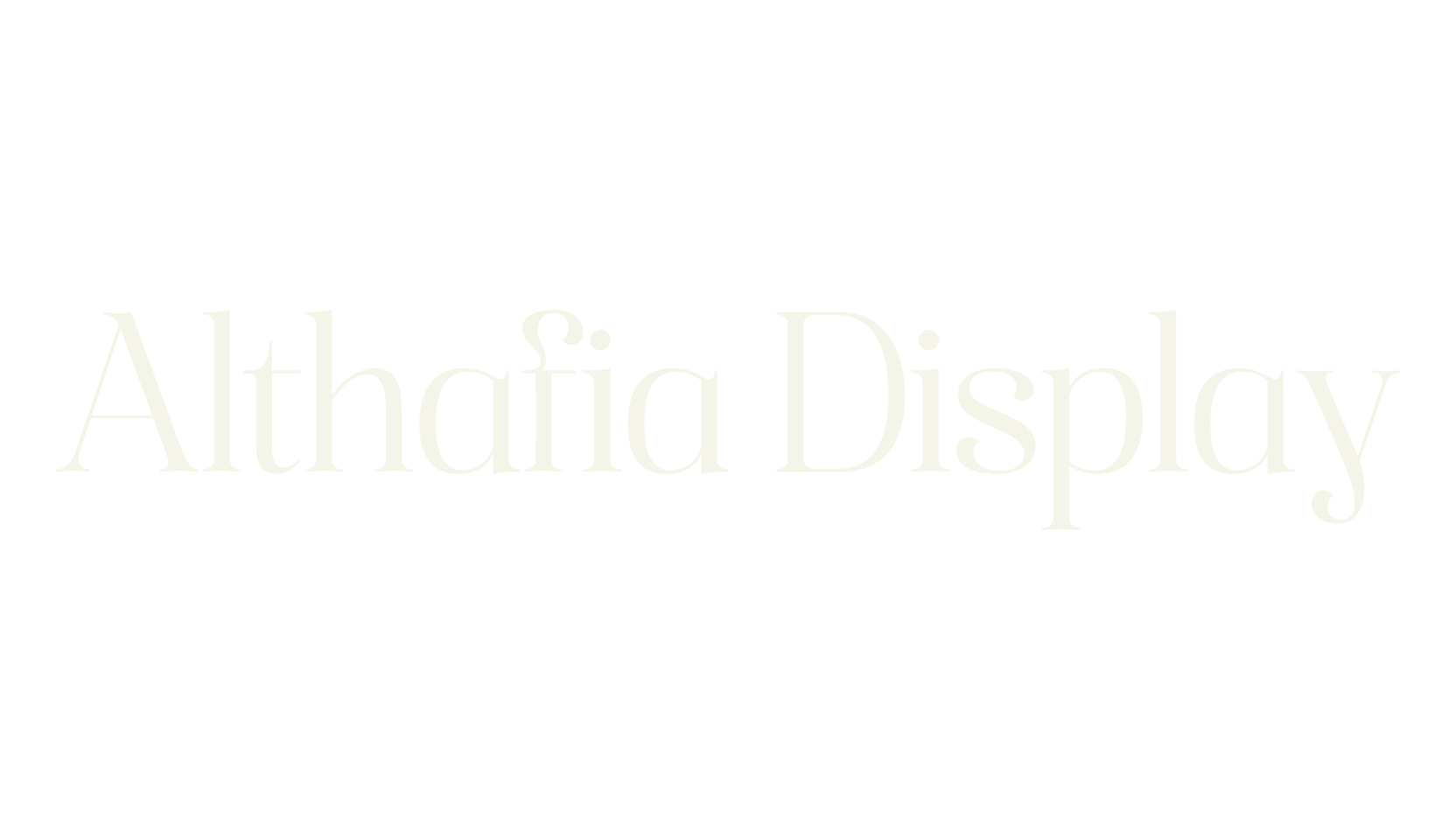 Althafia Display, serif font preview