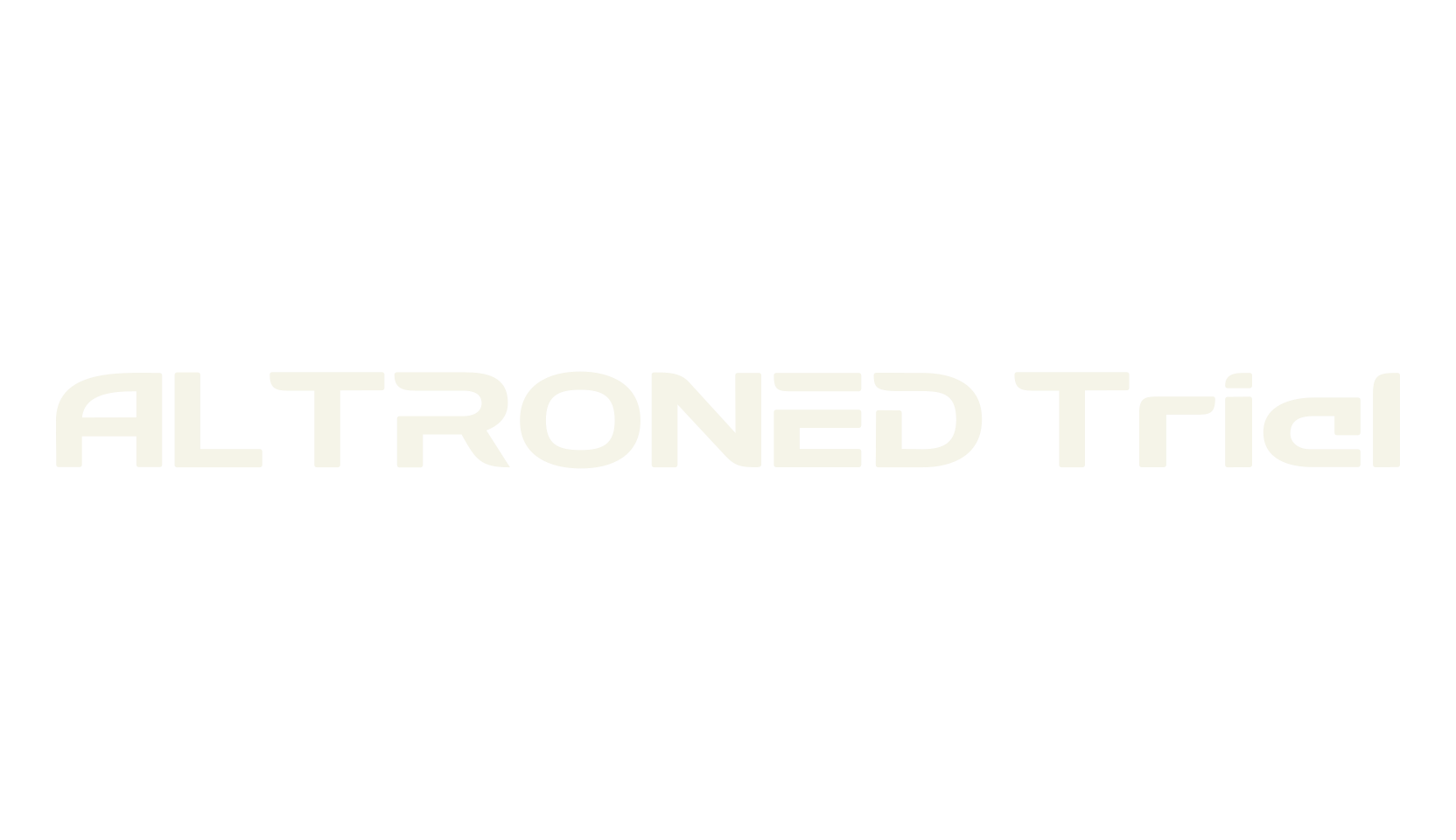 ALTRONED Trial, logo font preview