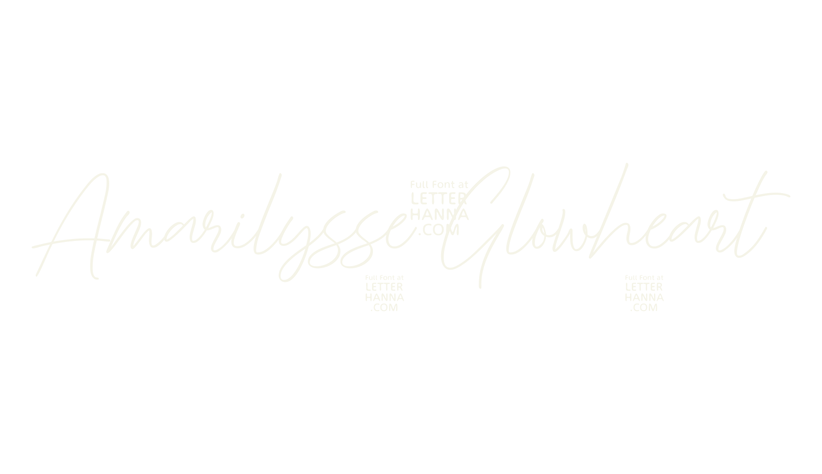 Amarilysse Glowheart, handwriting font preview