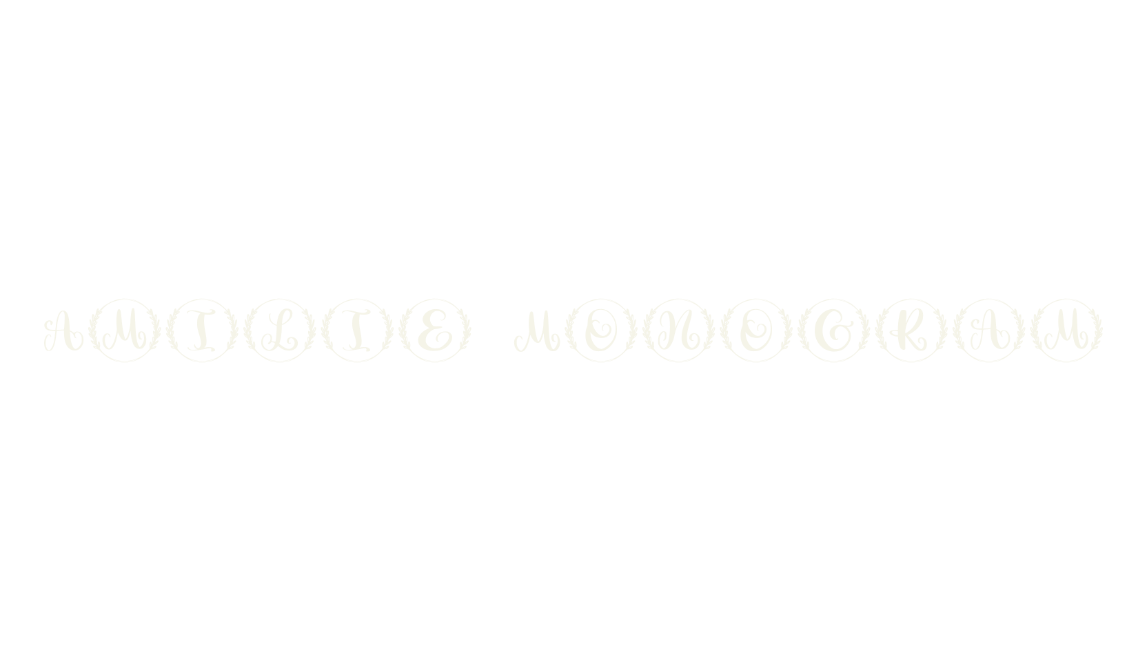 Amilie Monogram, monogram font preview