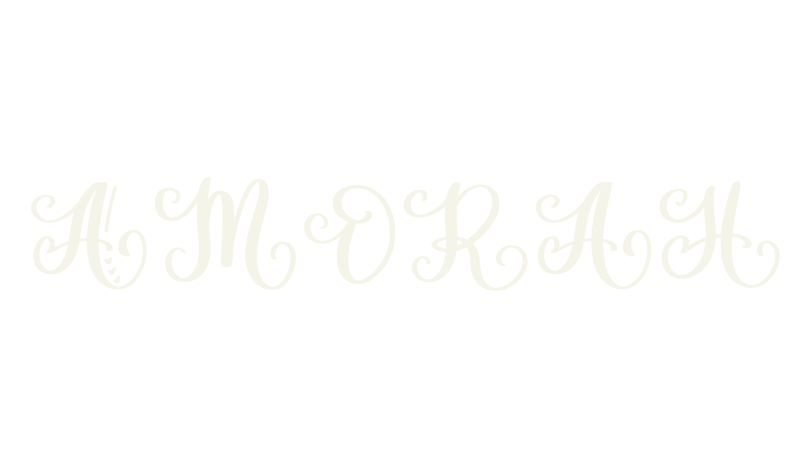 Amorah, monogram font preview