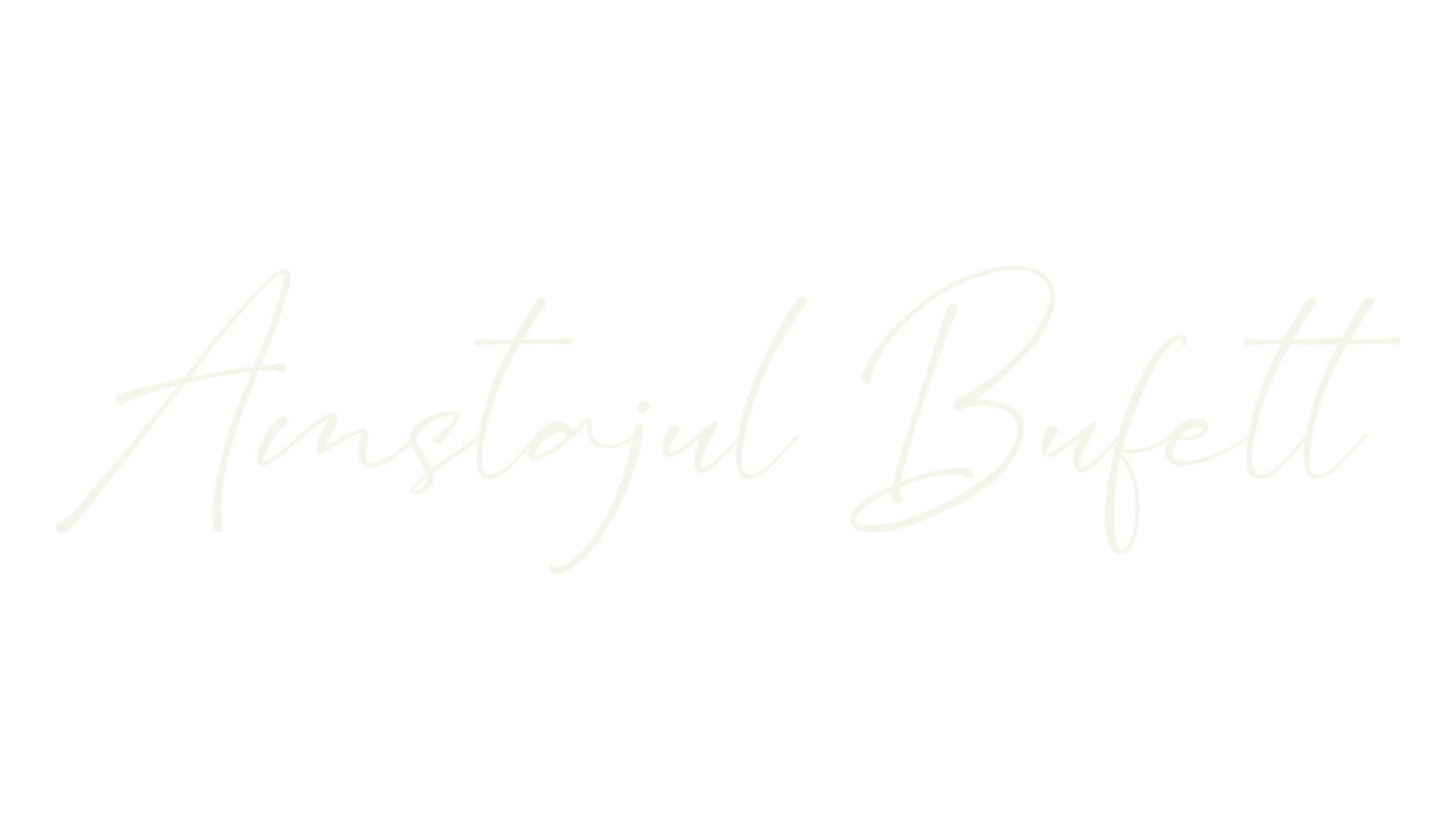 Amstajul Bufett, cursive font preview