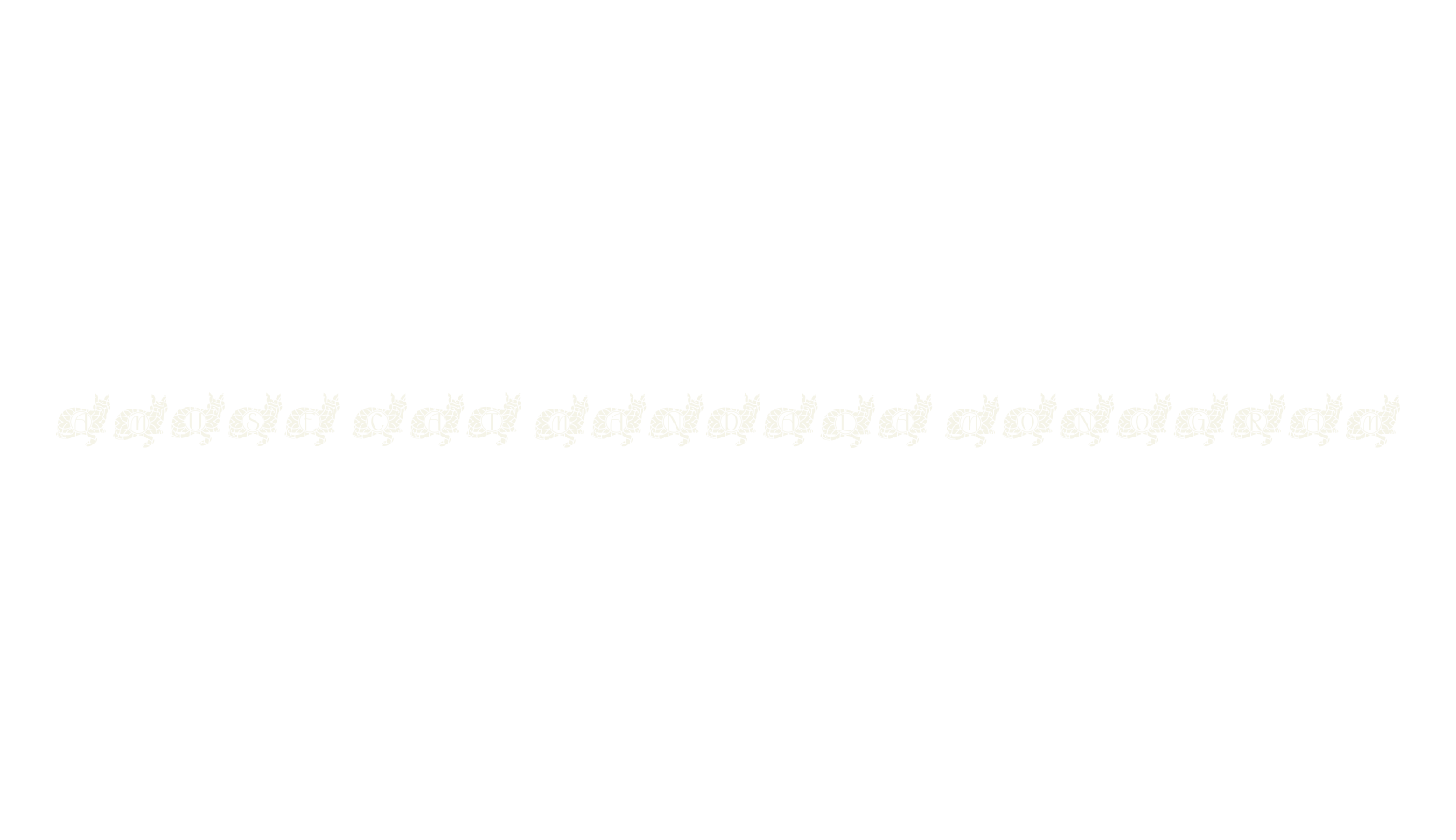 Amuse Cat Mandala Monogram, cat font preview