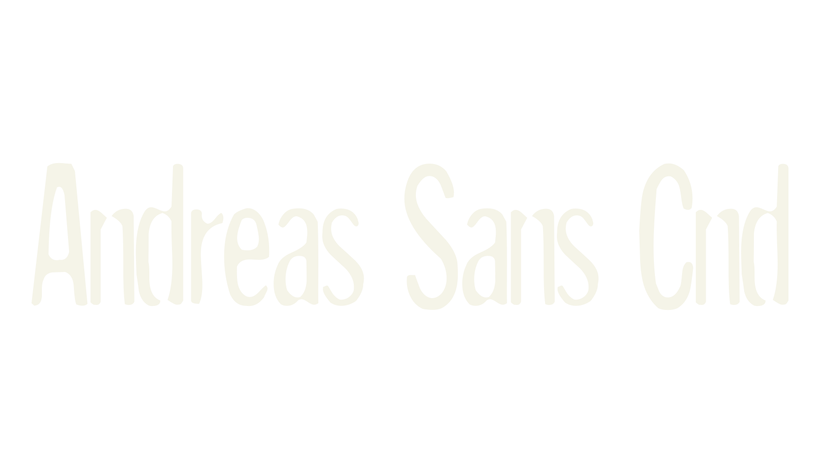 Andreas Sans Cnd, decorative font preview