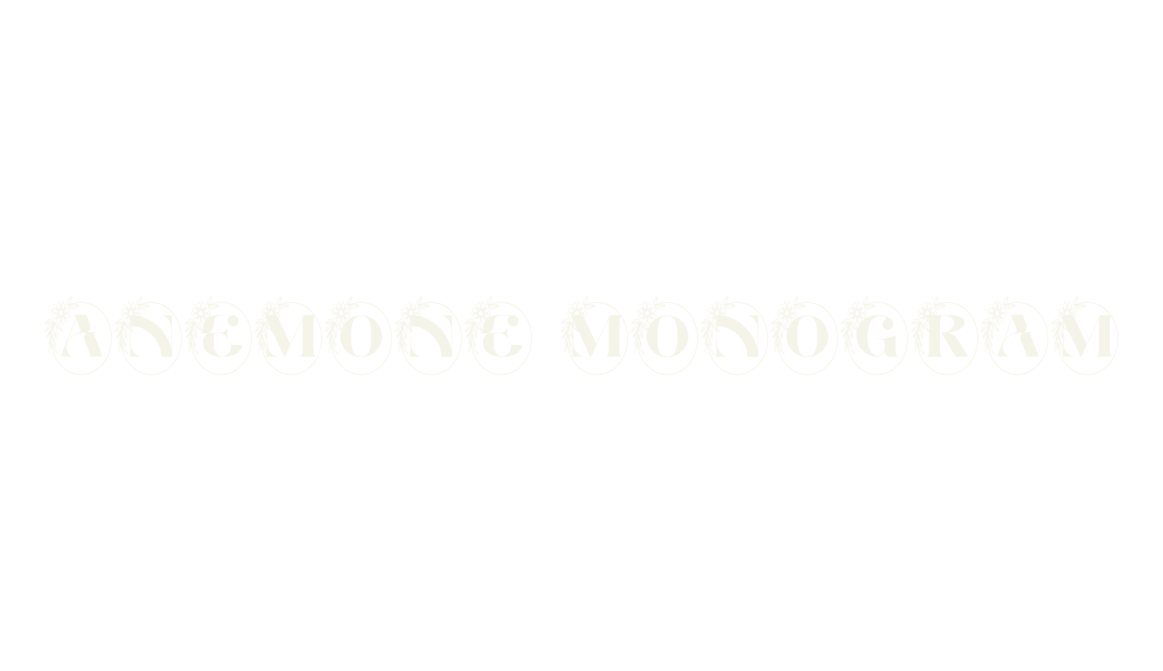 Anemone Monogram, floral font preview