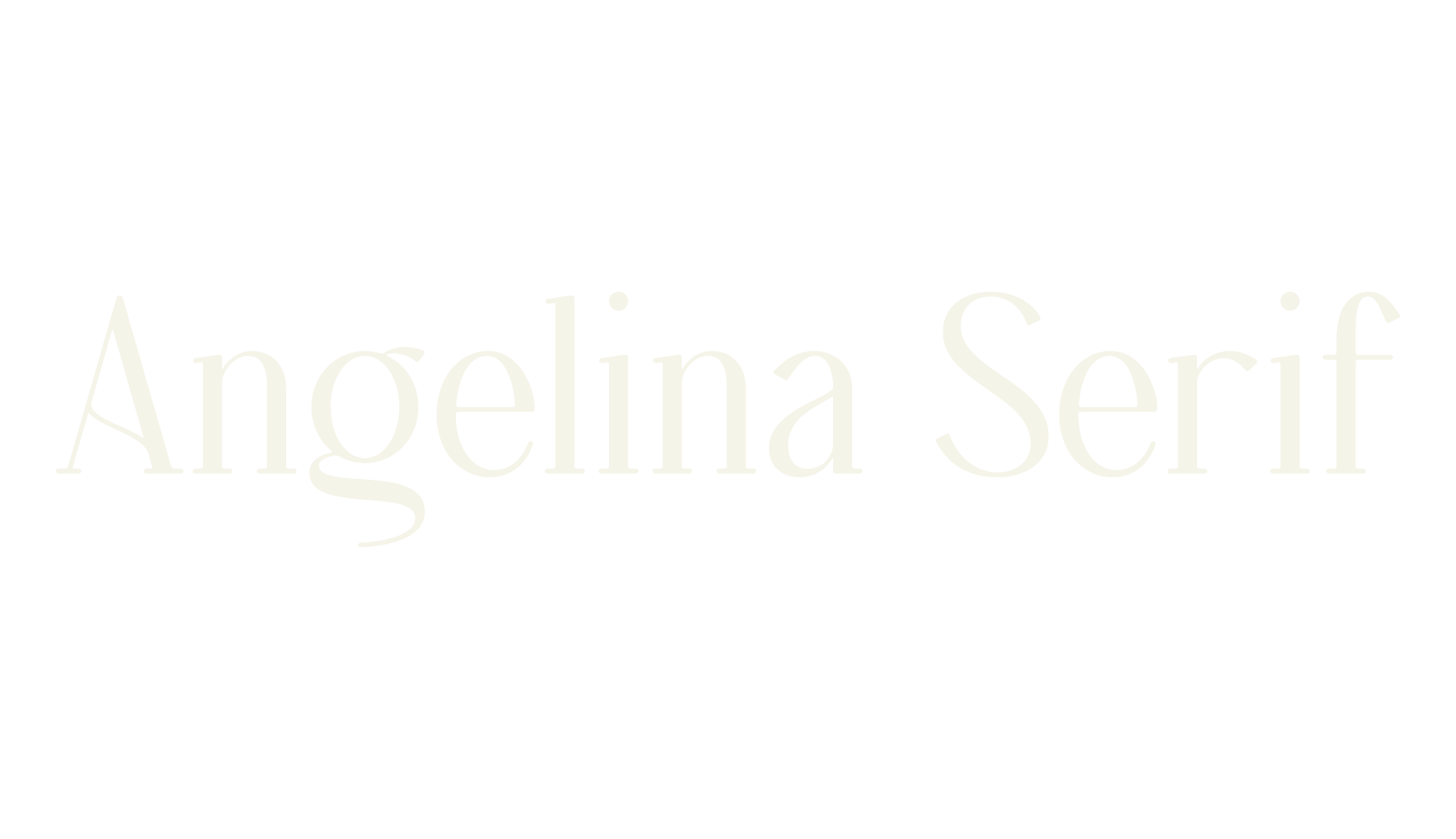 Angelina Serif, lettering font preview