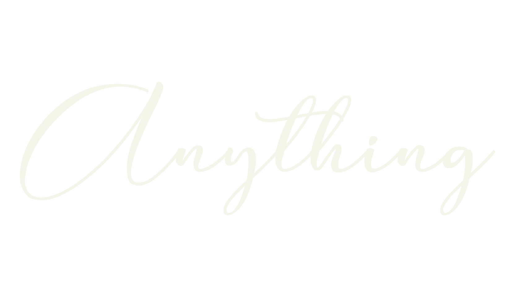 Anything, cursive font preview