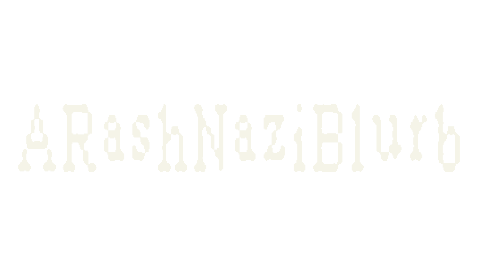 ARashNaziBlurb, pixelated font preview