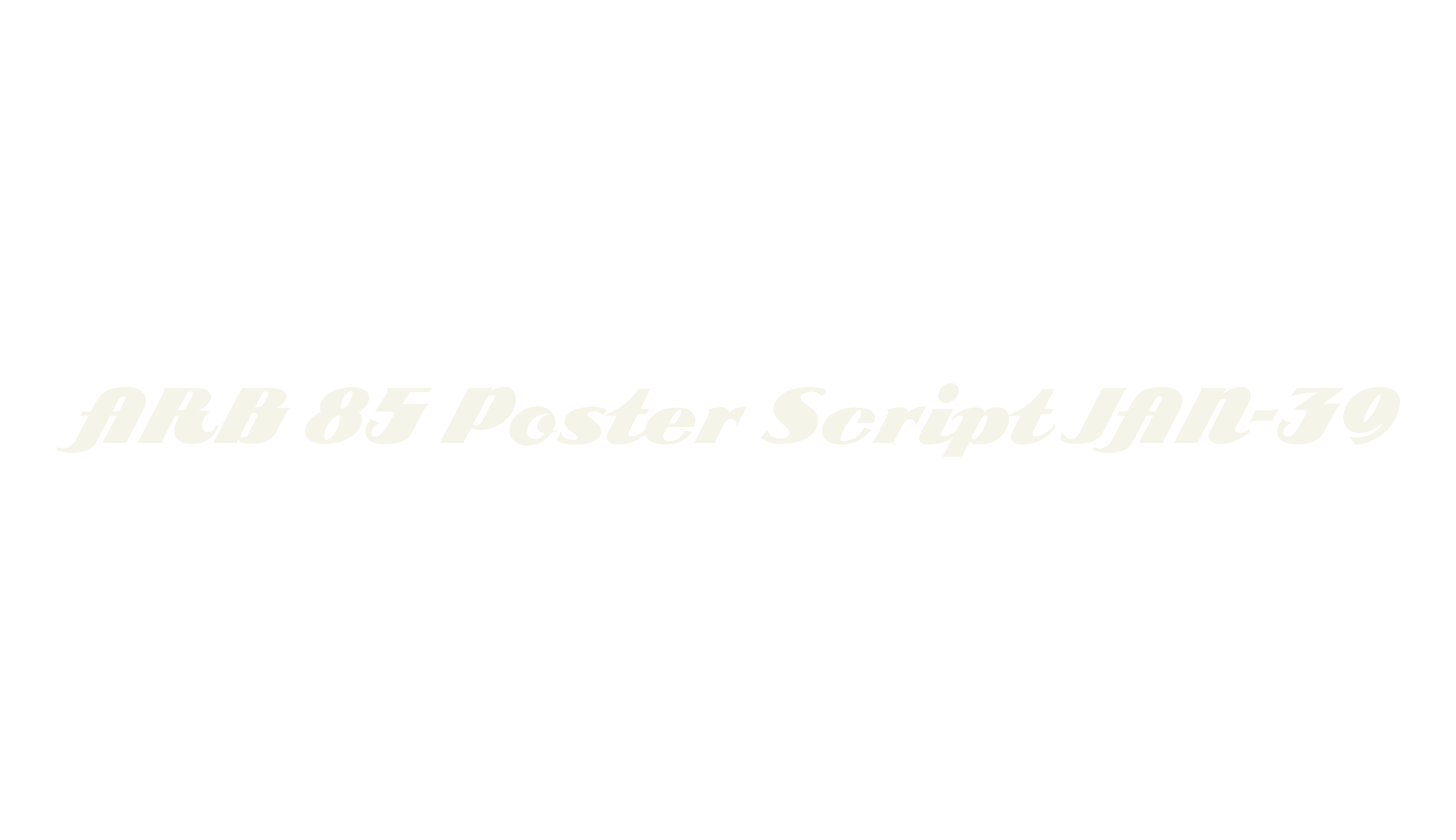 ARB 85 Poster Script JAN-39, fashion script font preview