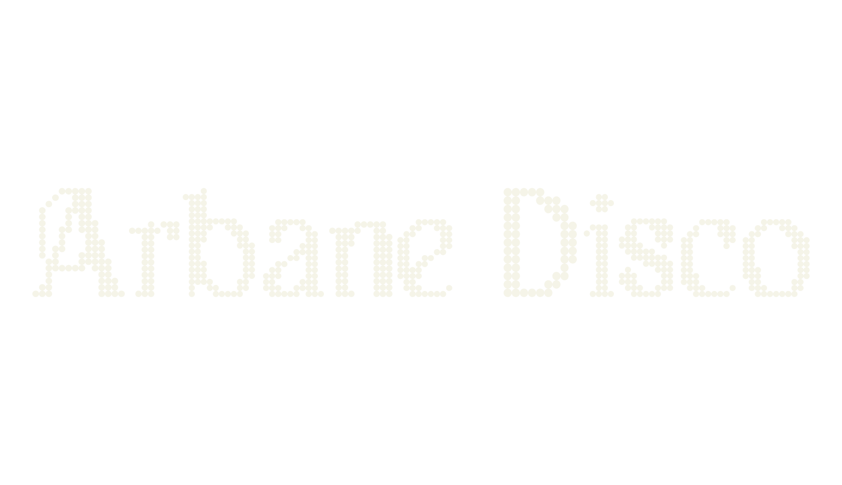 Arbane Disco, disco font preview