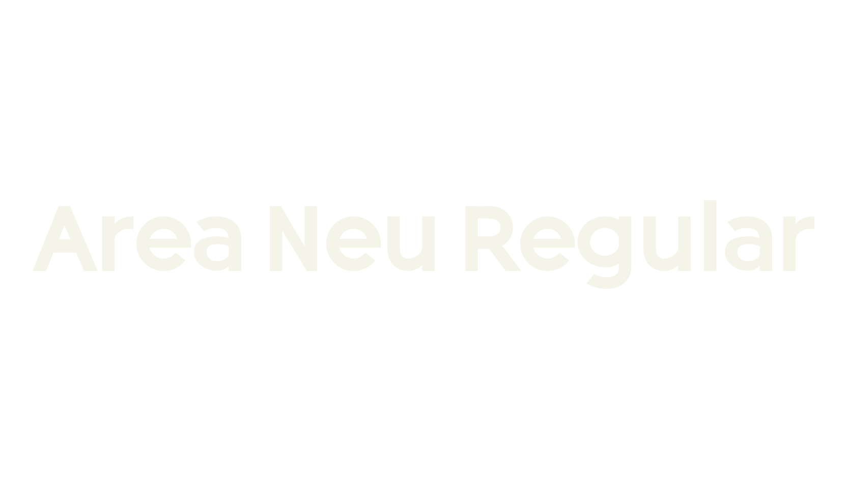 Area Neu Regular, basic font preview