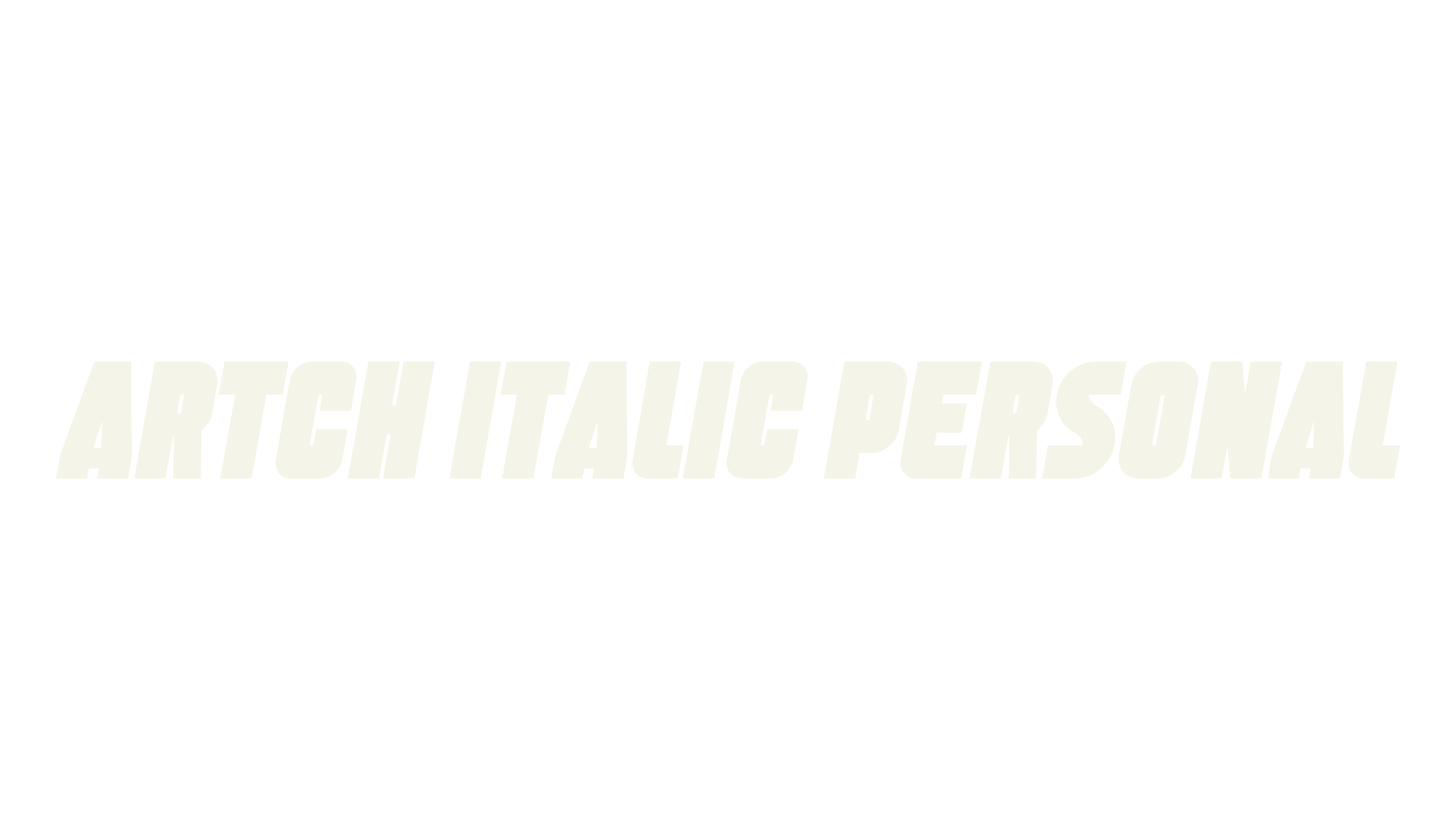 Artch Italic Personal, sci-fi font preview