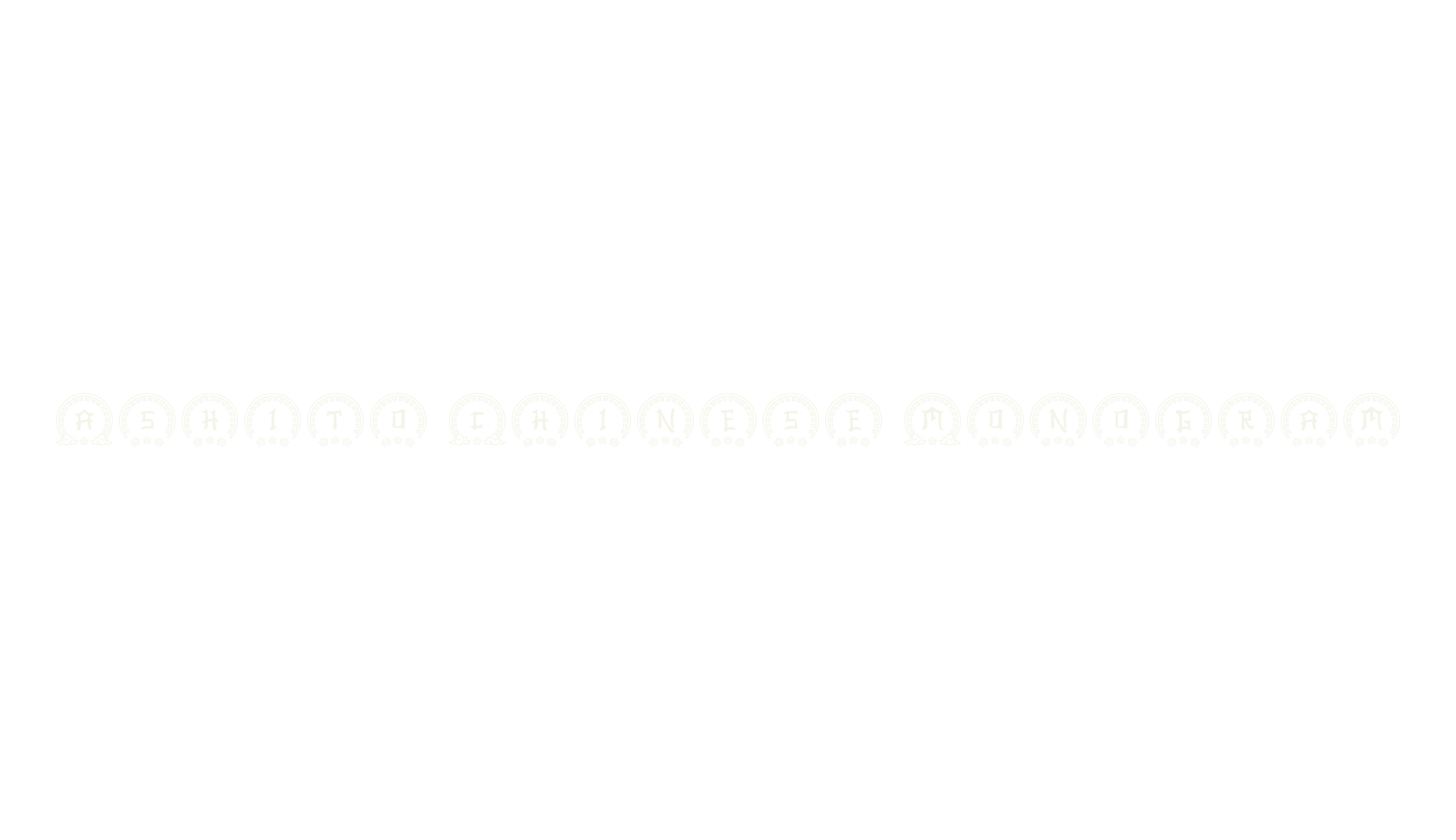 Ashito Chinese Monogram, chinese font preview