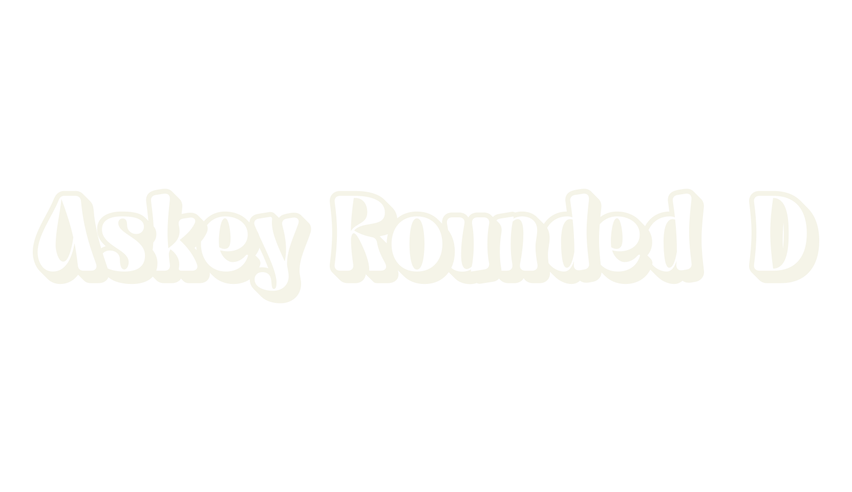 Askey Rounded 3D, retro font preview