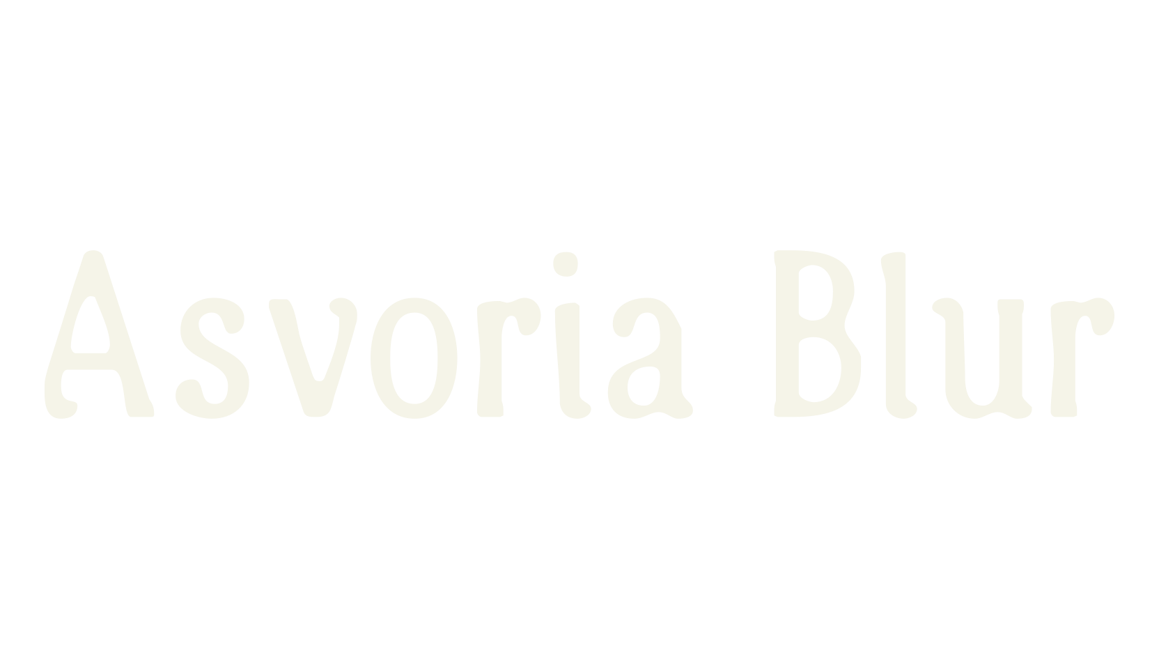 Asvoria Blur, classic font preview