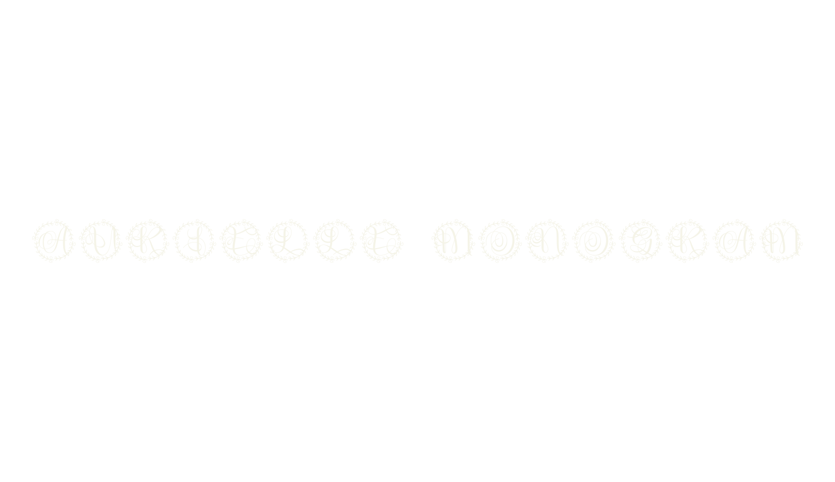 Aurielle Monogram, decorative font preview