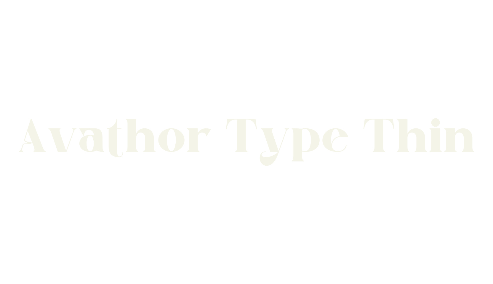 Avathor Type Thin, thin font preview