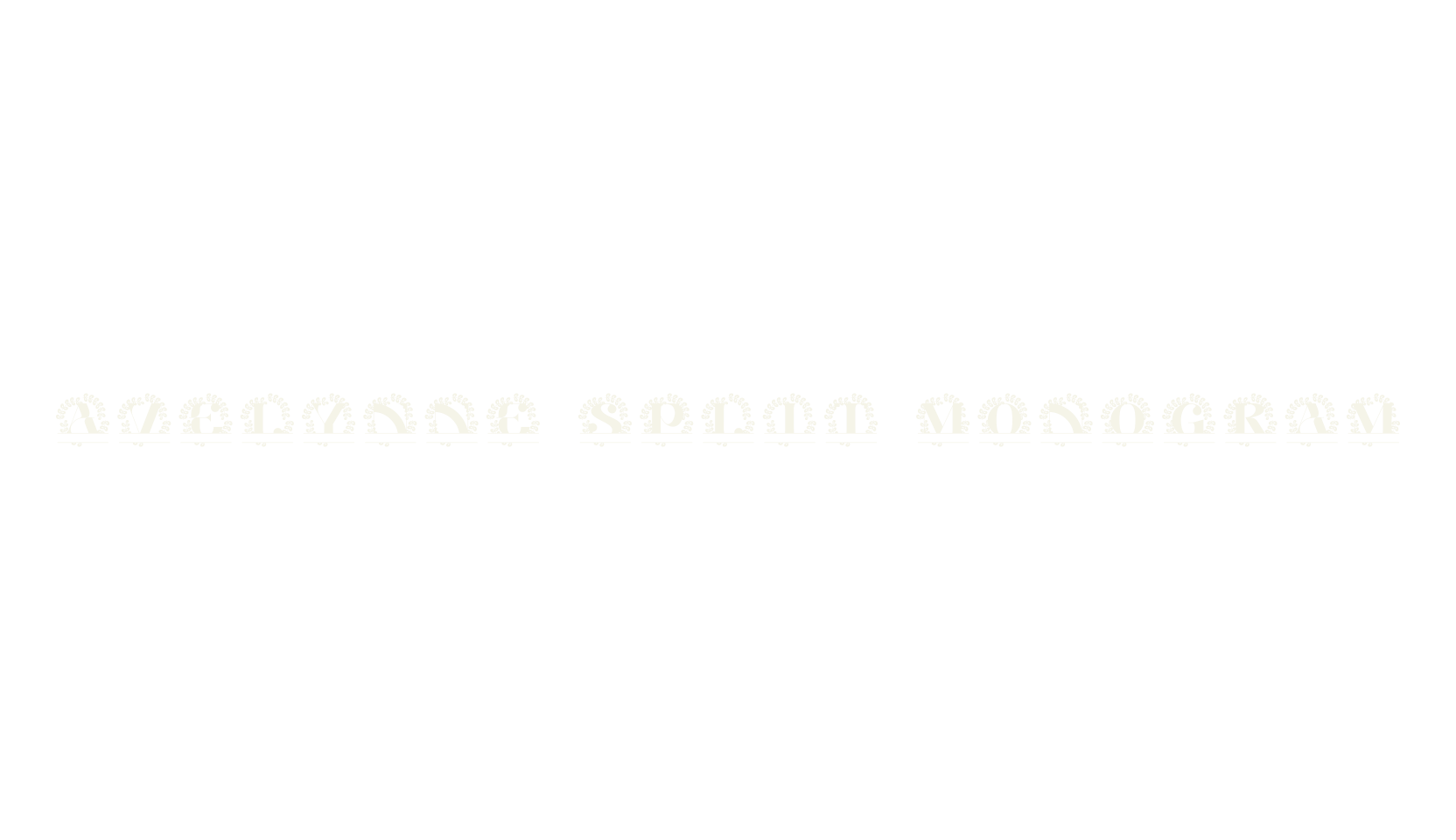 Avelynne Split Monogram, monogram font preview