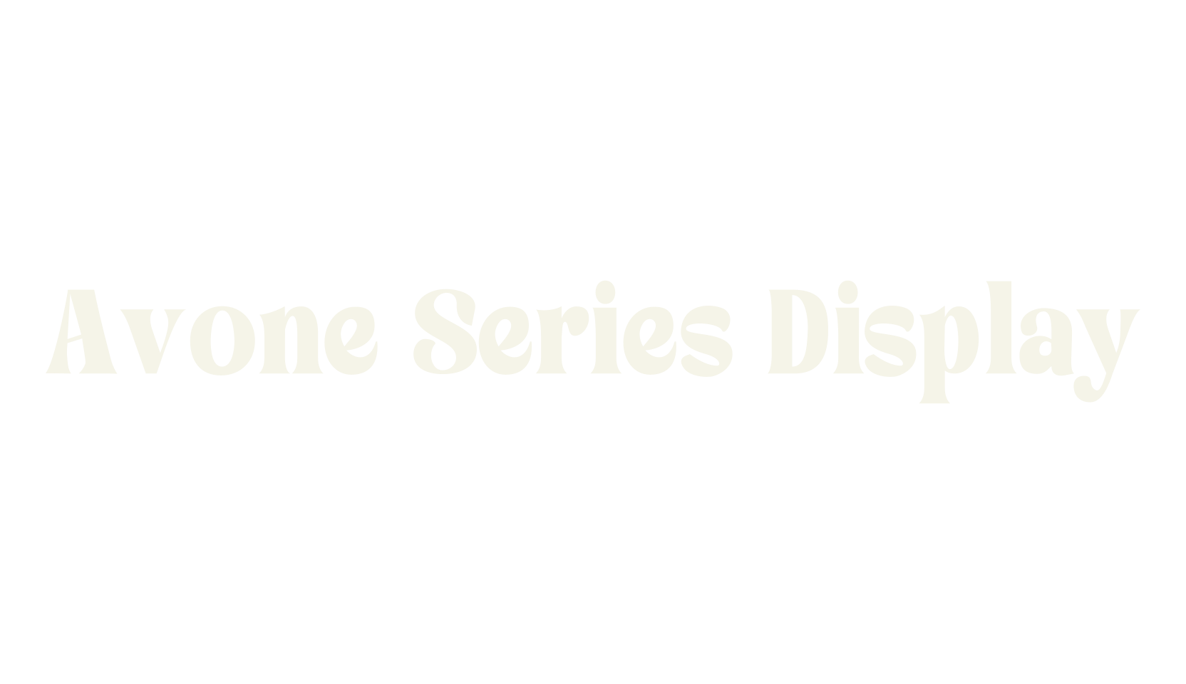 Avone Series Display, display font preview