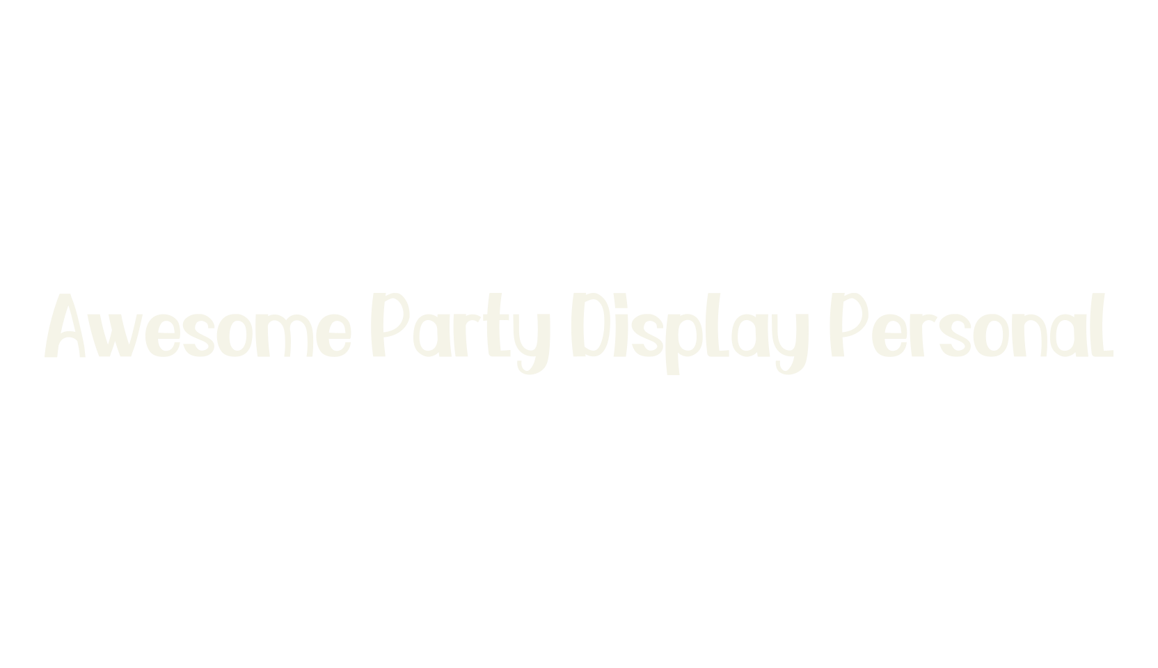 Awesome Party Display Personal, modern font preview