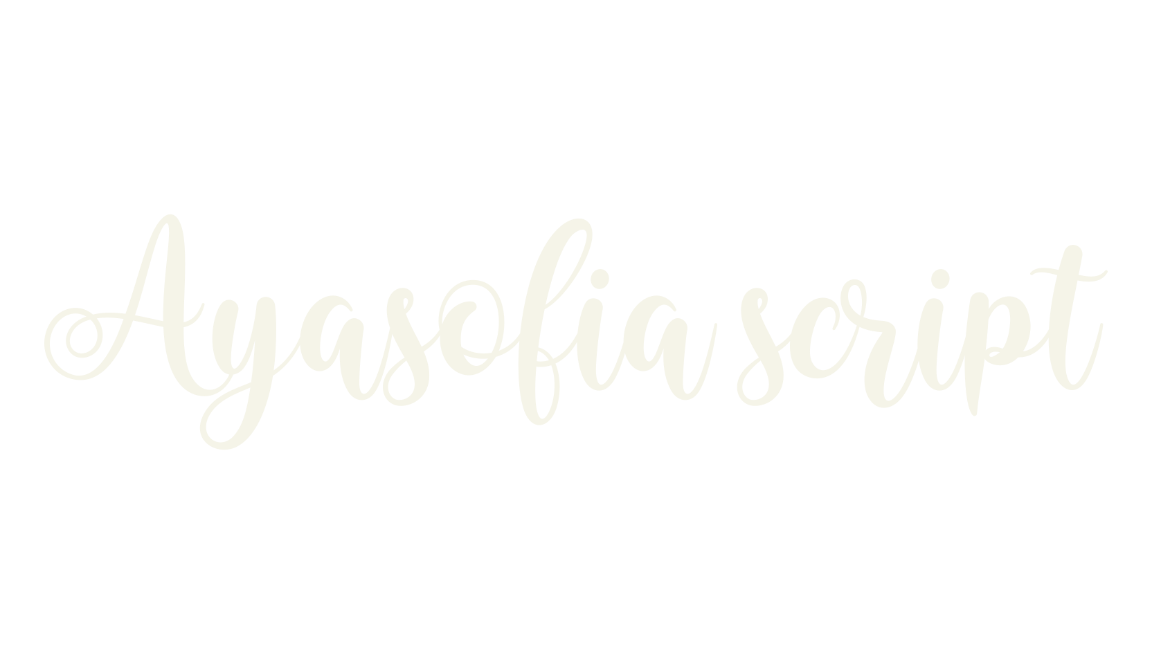 Ayasofia script, lettering font preview